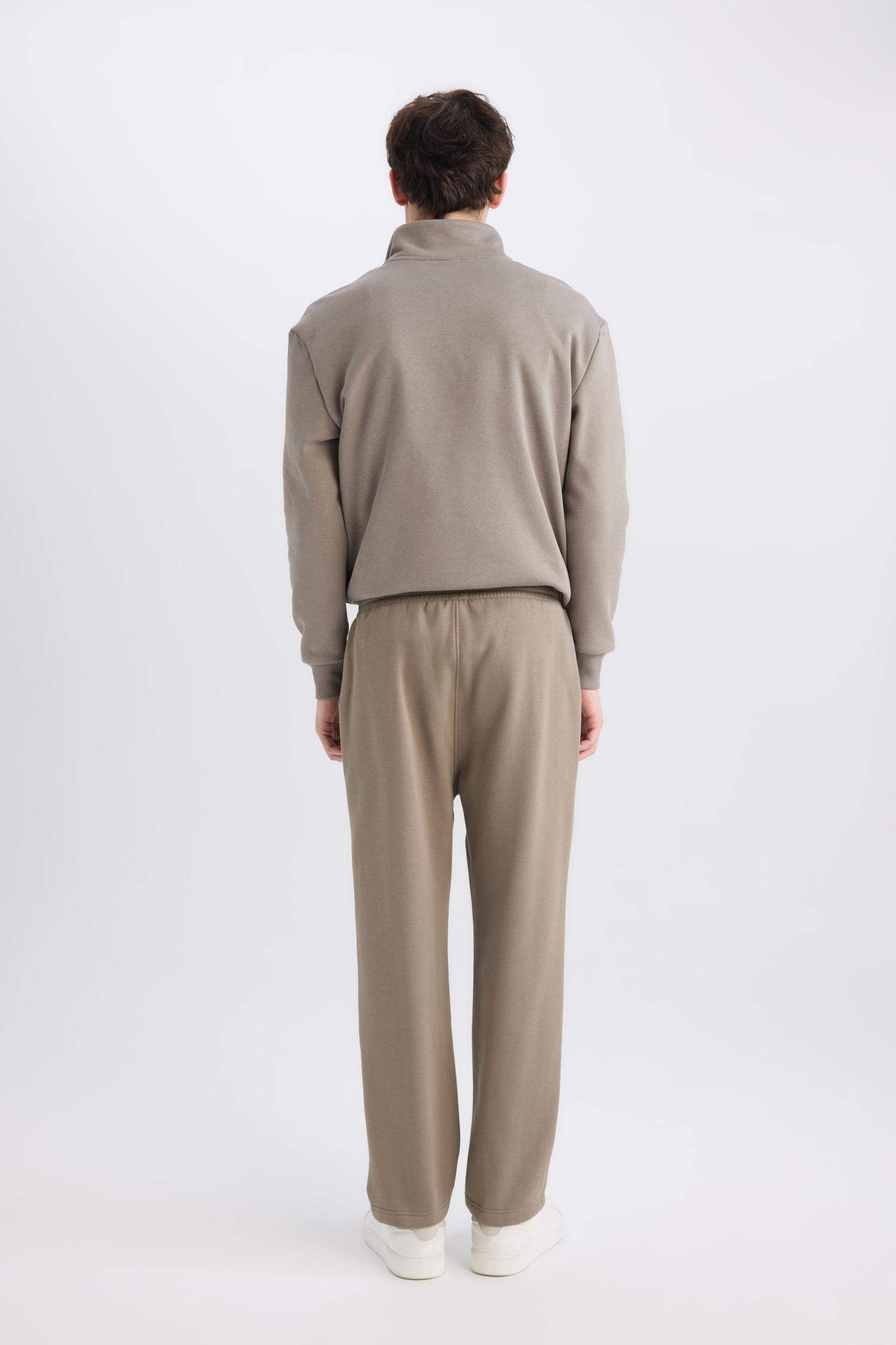 Regular Fit Eşofman Altı İçi Polarlı Basic Düz Cepli Beli Bağcıklı Düz Paça