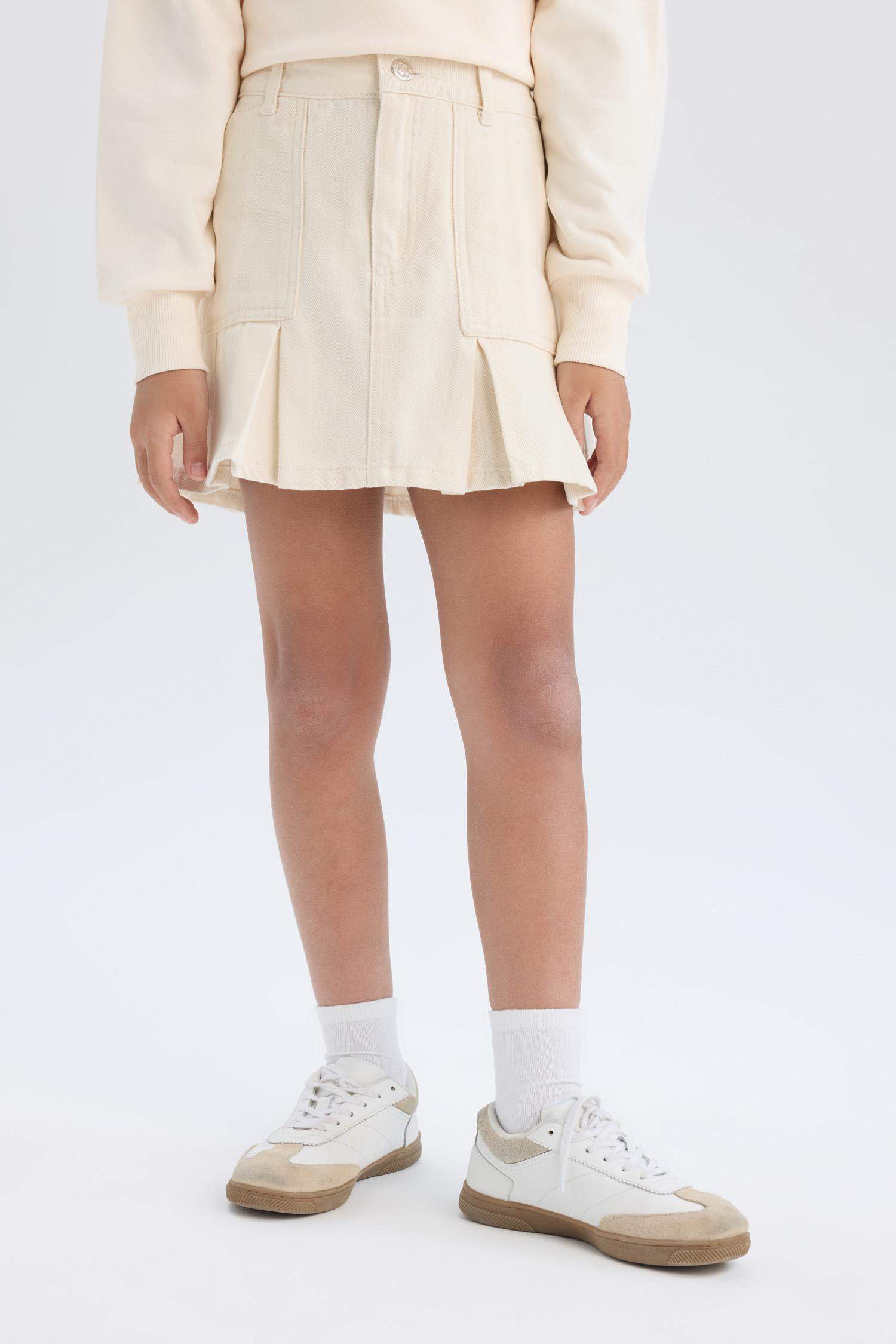 Girl Gabardine Pleat Skirt