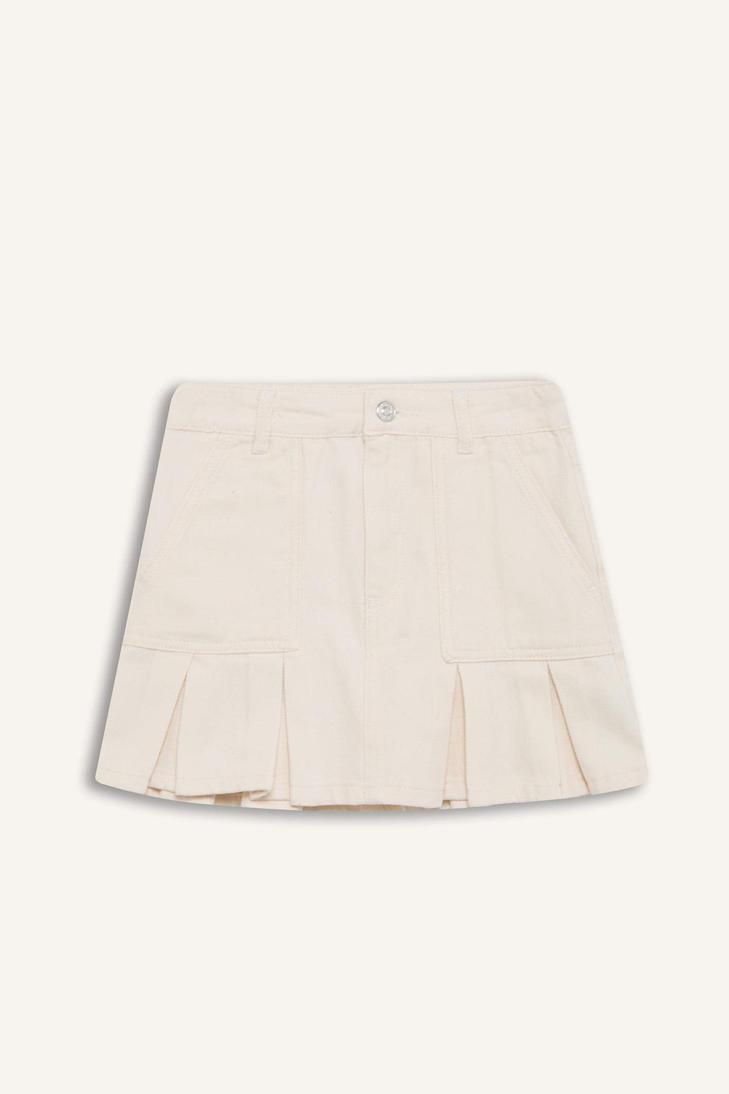 Girl Gabardine Pleat Skirt