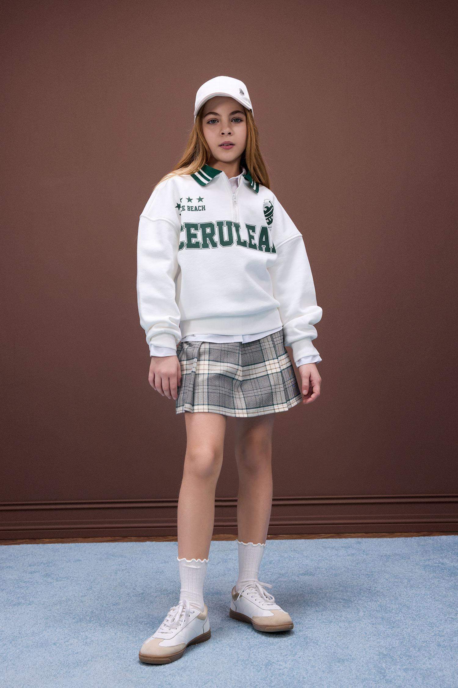 Girl Plaid Pleated Skirt