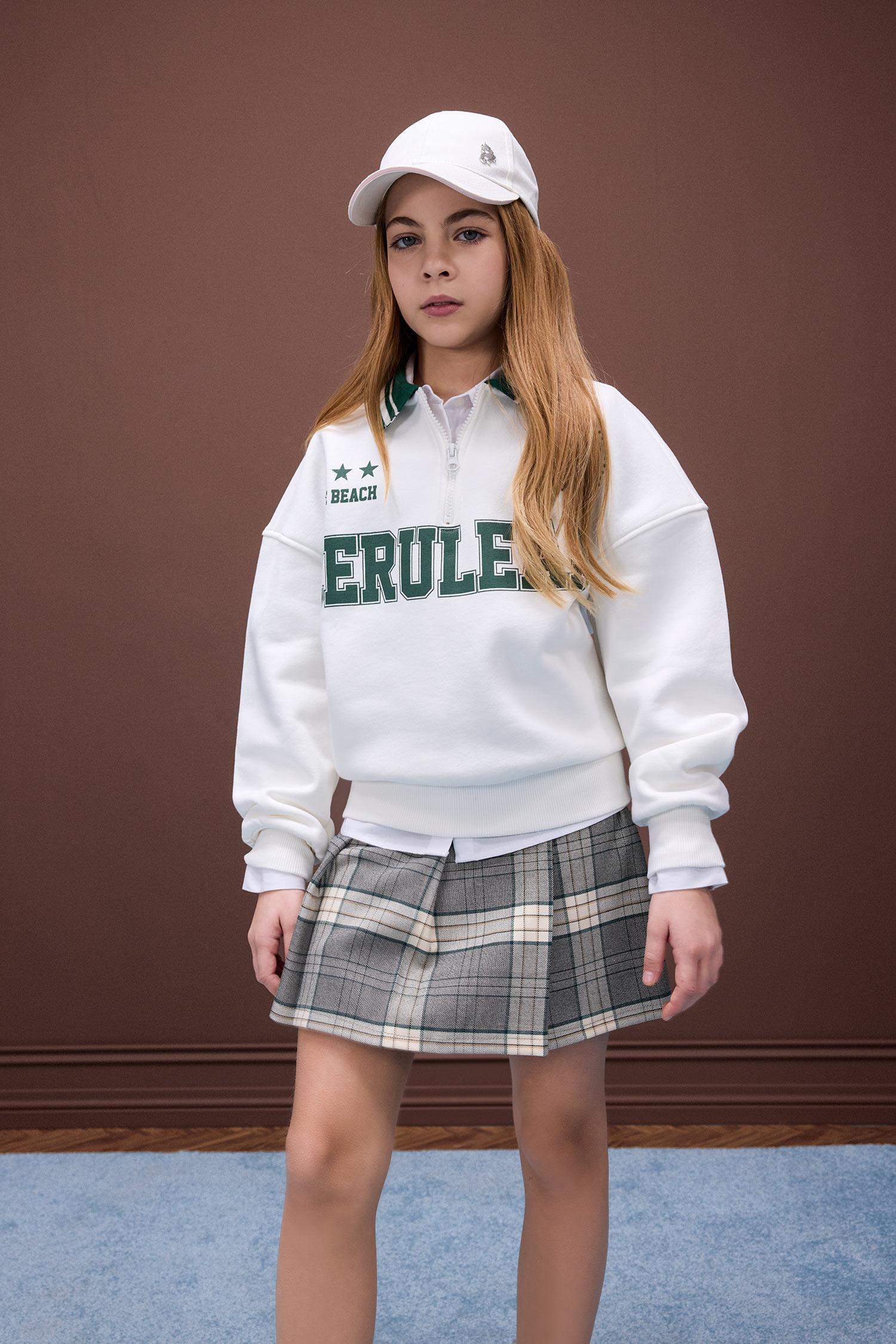 Girl Plaid Pleated Skirt