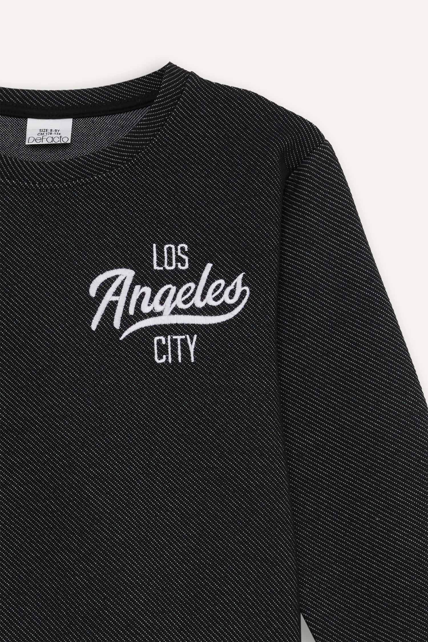 Erkek Çocuk 2'li Takım Baskılı Sweatshirt Eşofman Altı