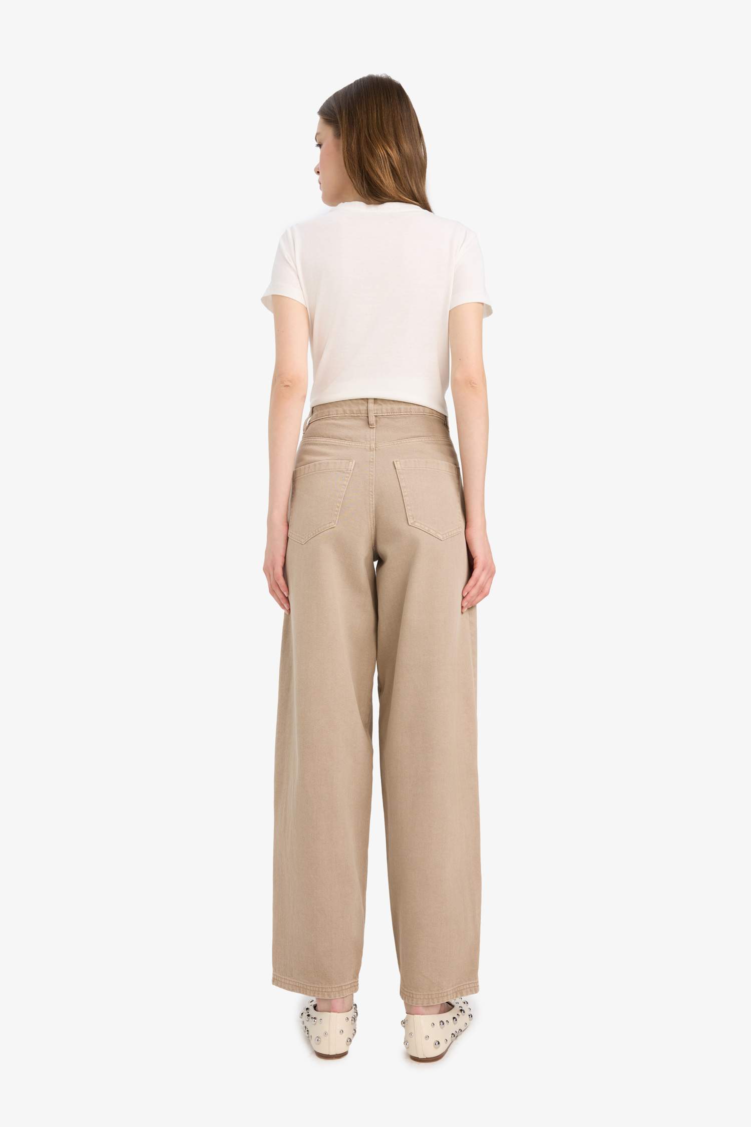 Baggy Fit Gabardine Trousers
