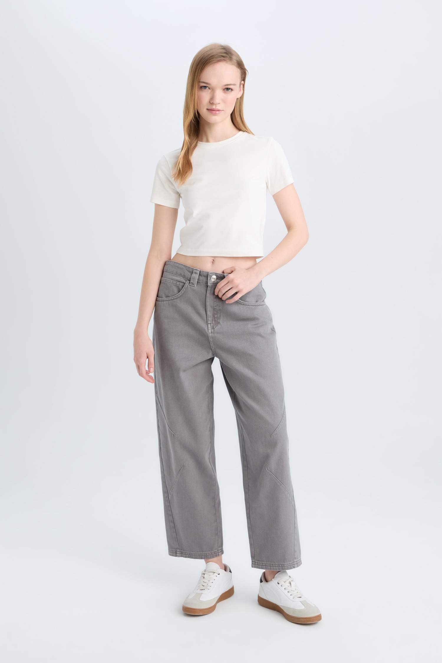 Baggy Fit Gabardine Trousers