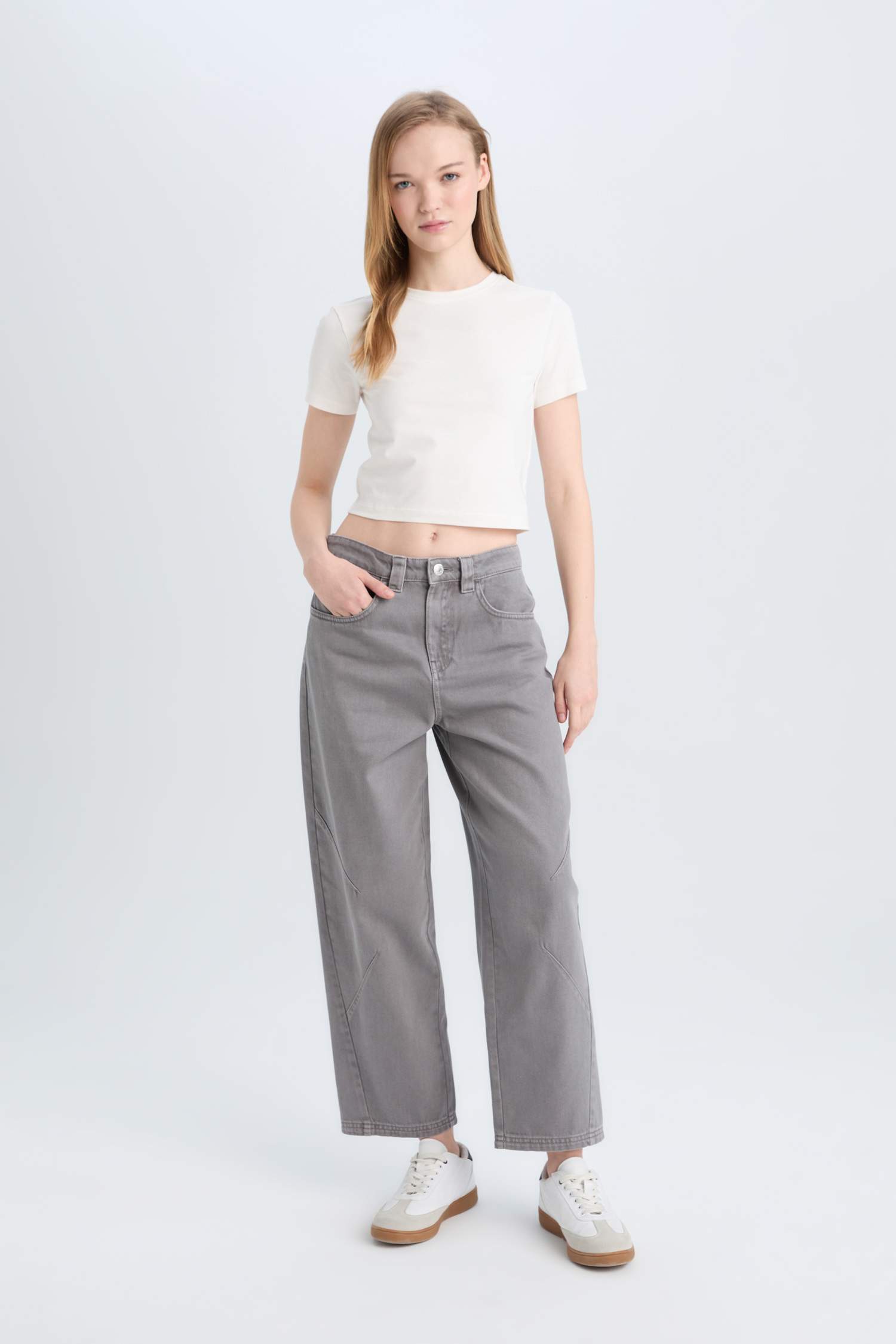 Baggy Fit Gabardine Trousers