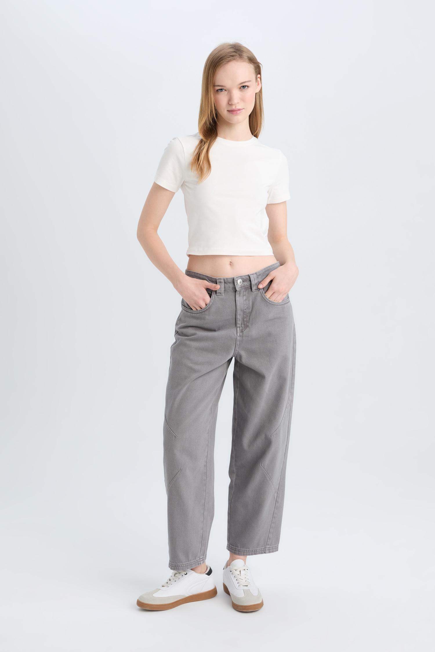 Baggy Fit Gabardine Trousers