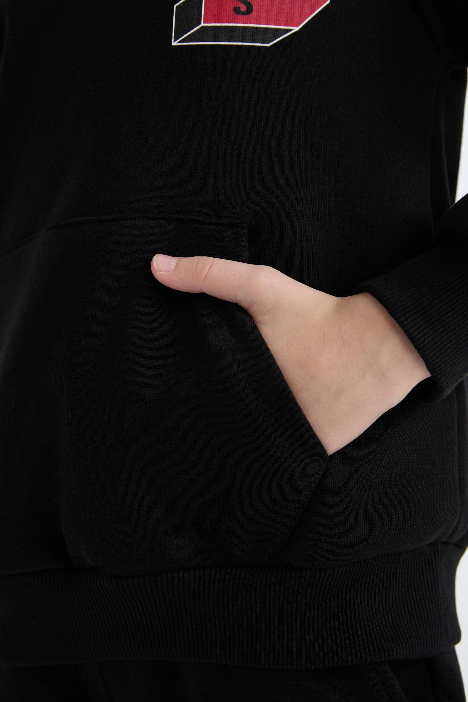 Erkek Çocuk NBA Wordmark Kapüşonlu İçi Yumuşak Tüylü Sweatshirt