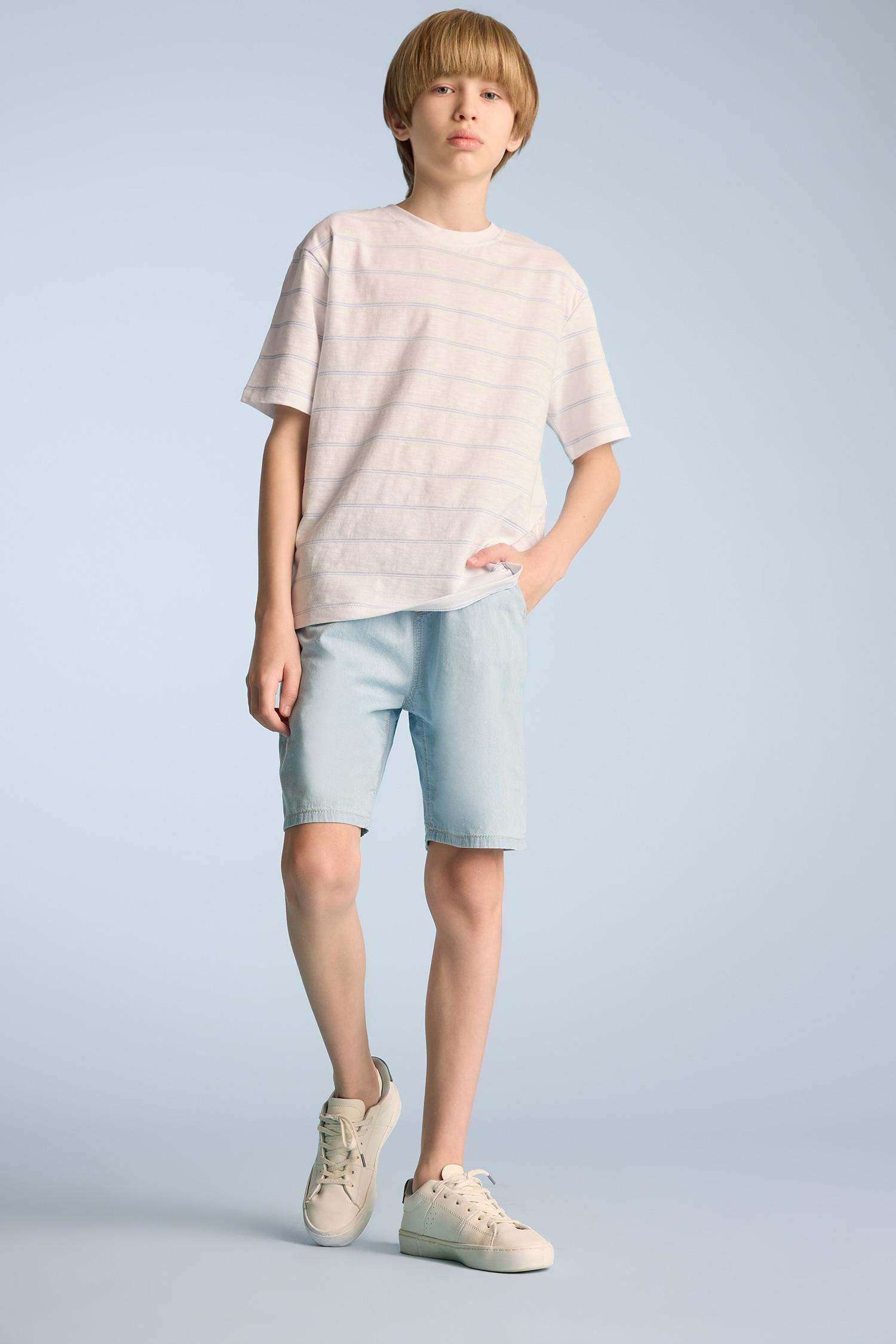 Elastic Band Denim Shorts