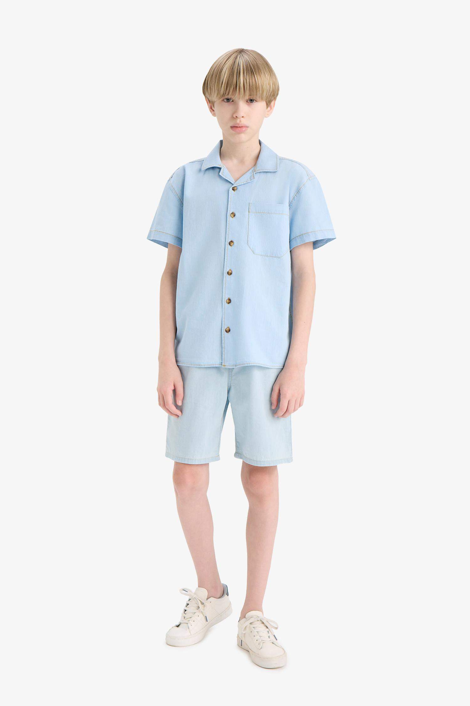 Elastic Band Denim Shorts