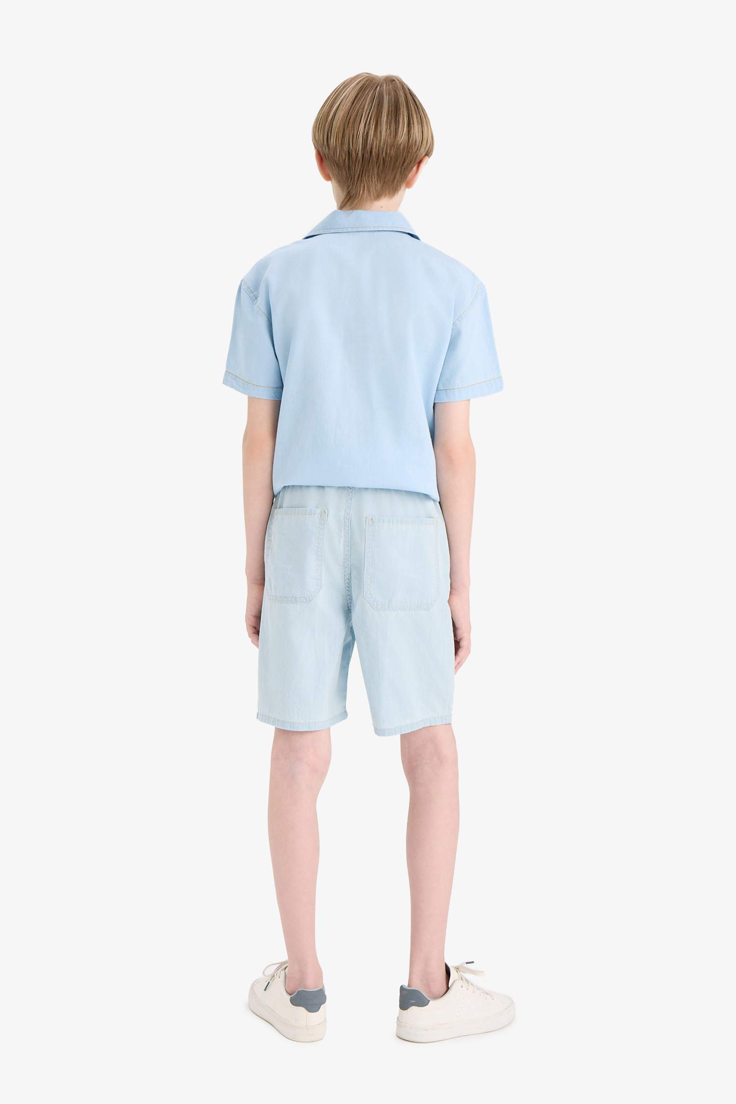 Elastic Band Denim Shorts