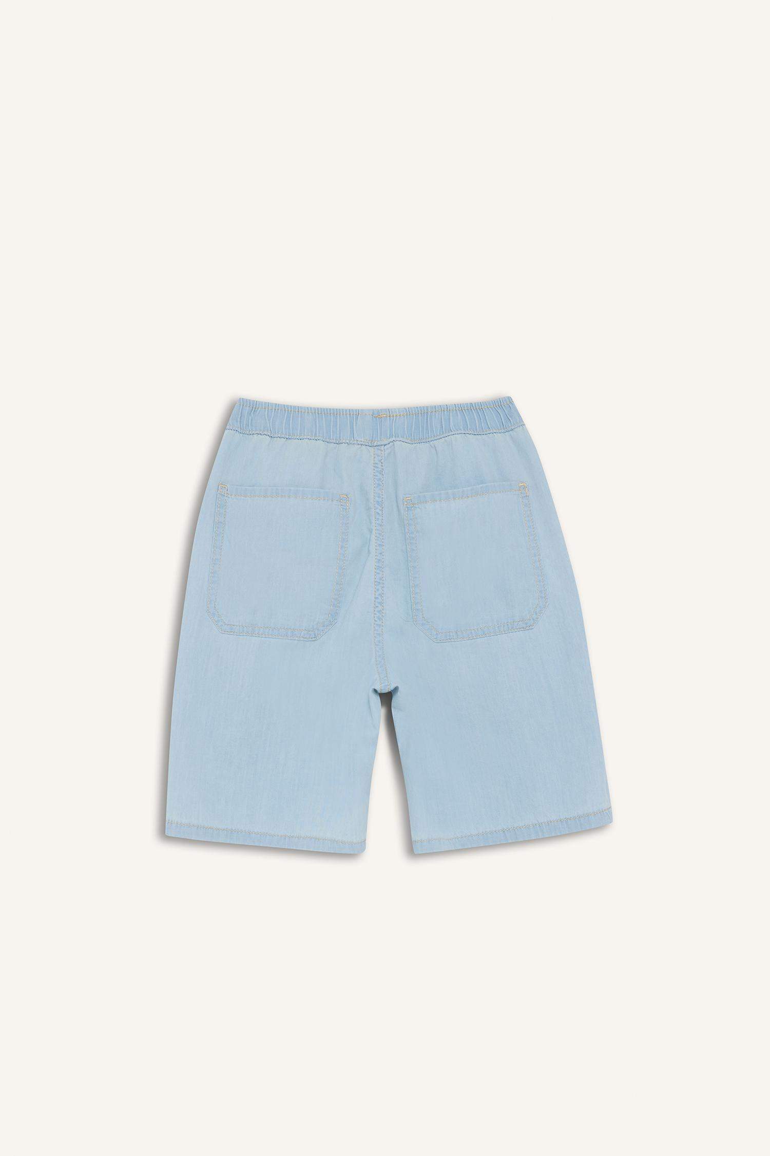 Elastic Band Denim Shorts