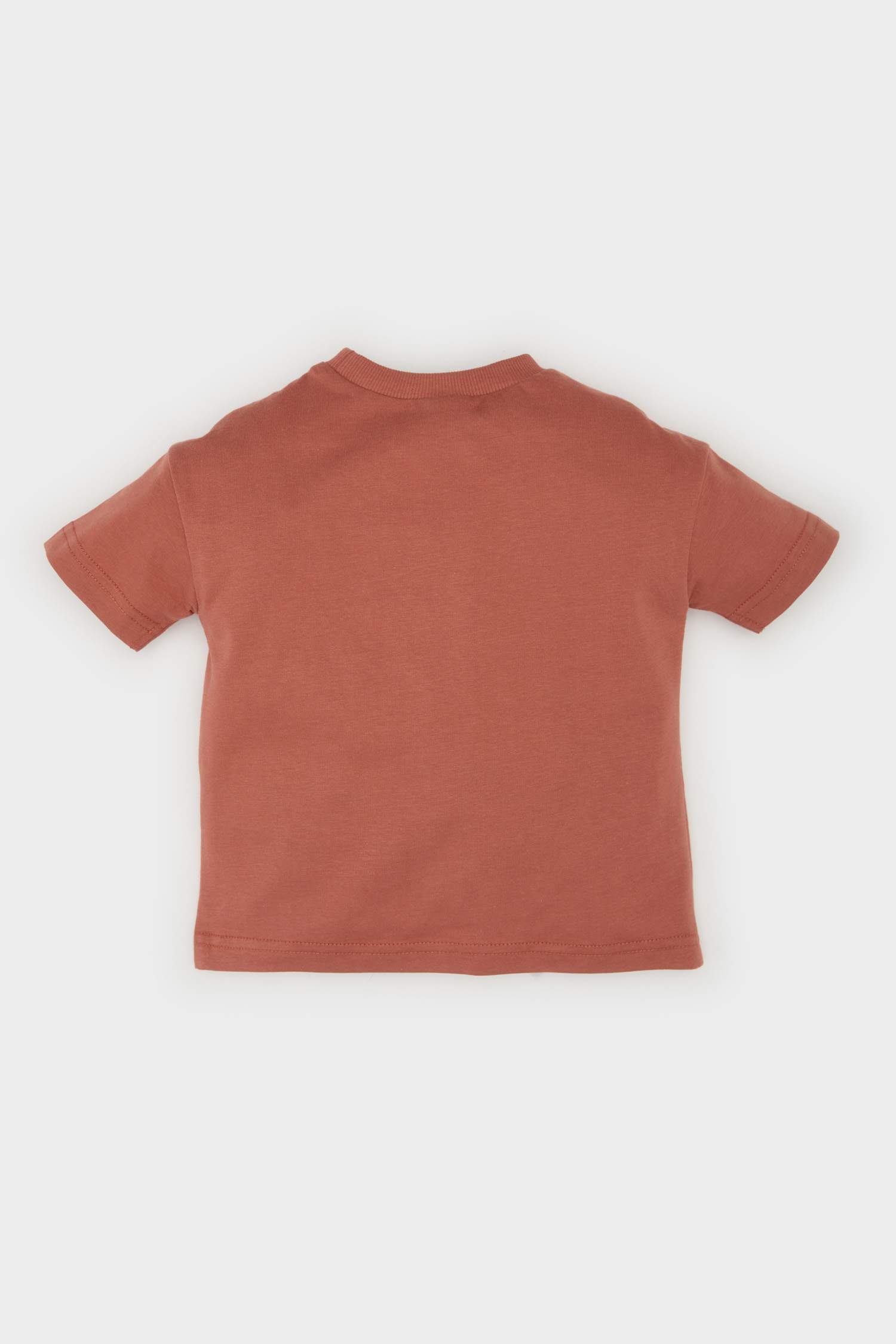 Erkek Bebek Bisiklet Yaka Baskılı Kısa Kollu Tişört