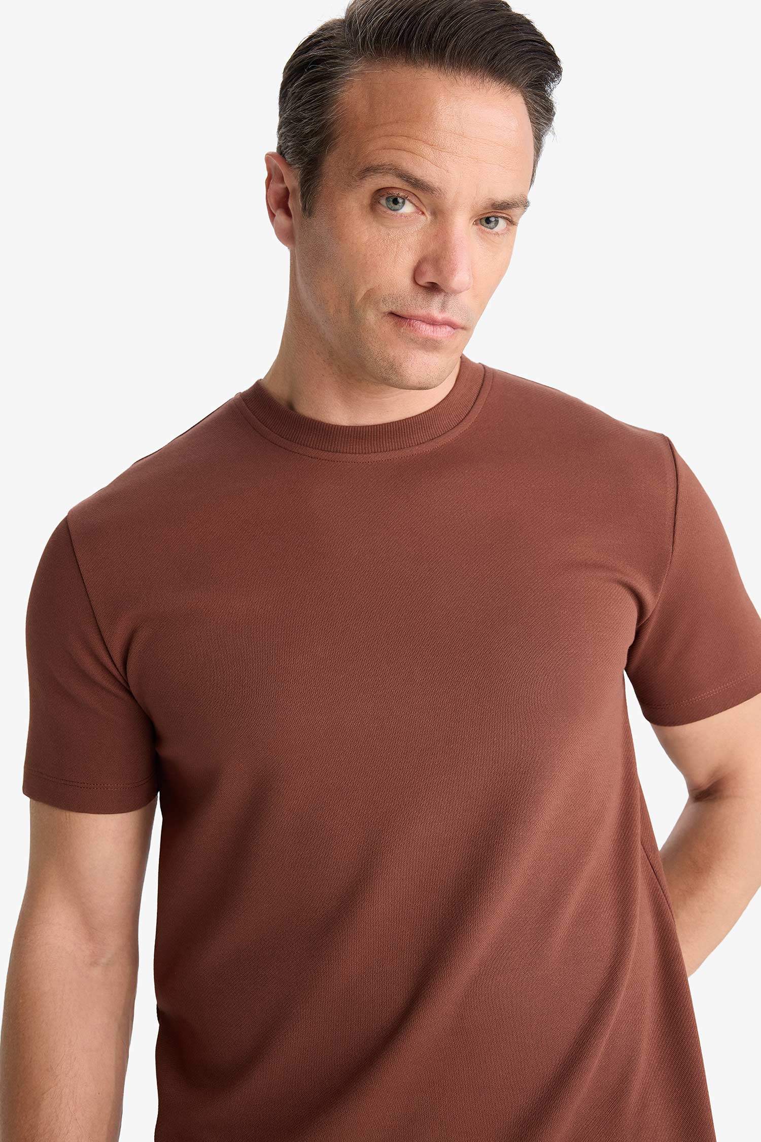 Regular Fit Crew Neck Twill Short Sleeve T-Shirt