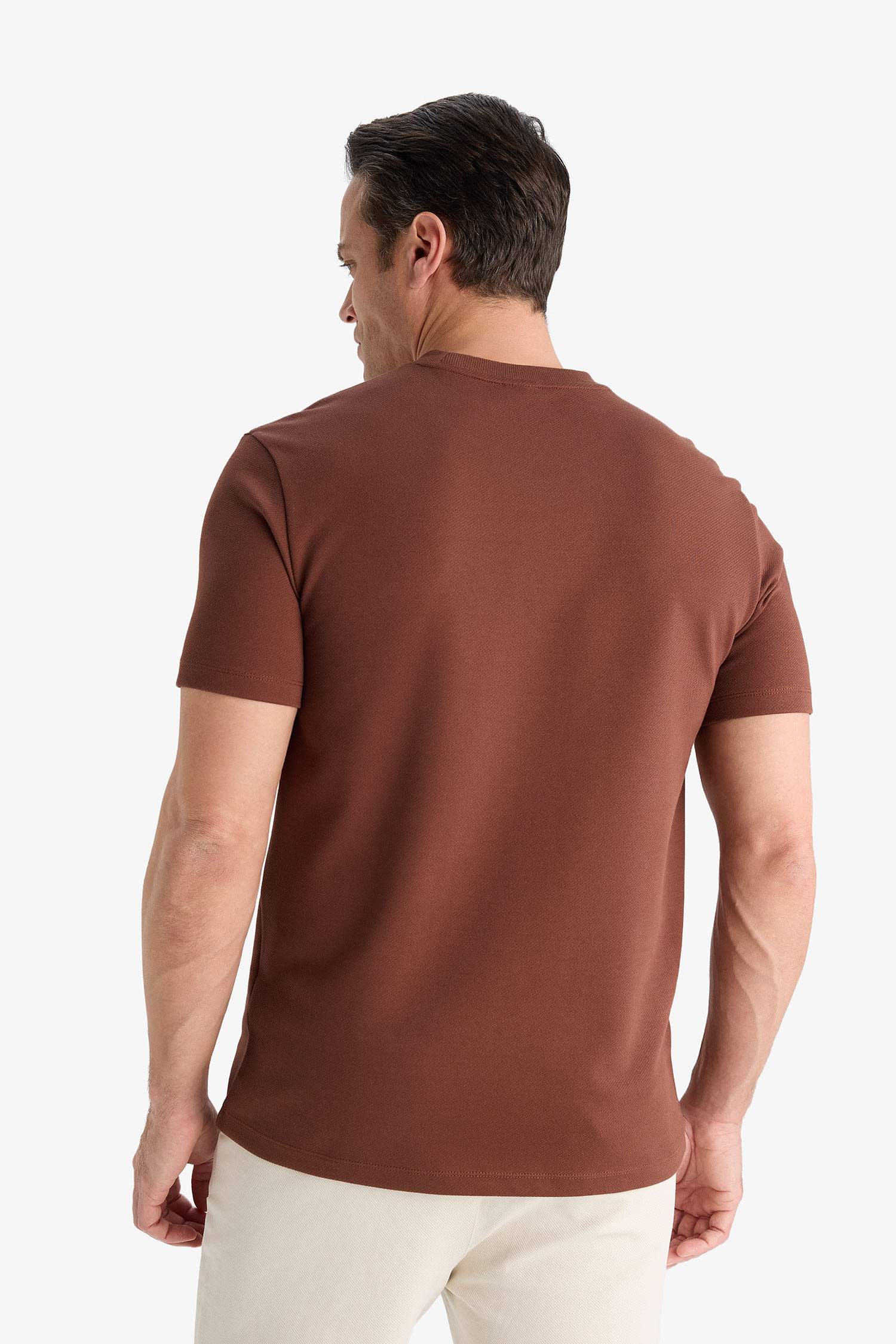 Regular Fit Crew Neck Twill Short Sleeve T-Shirt