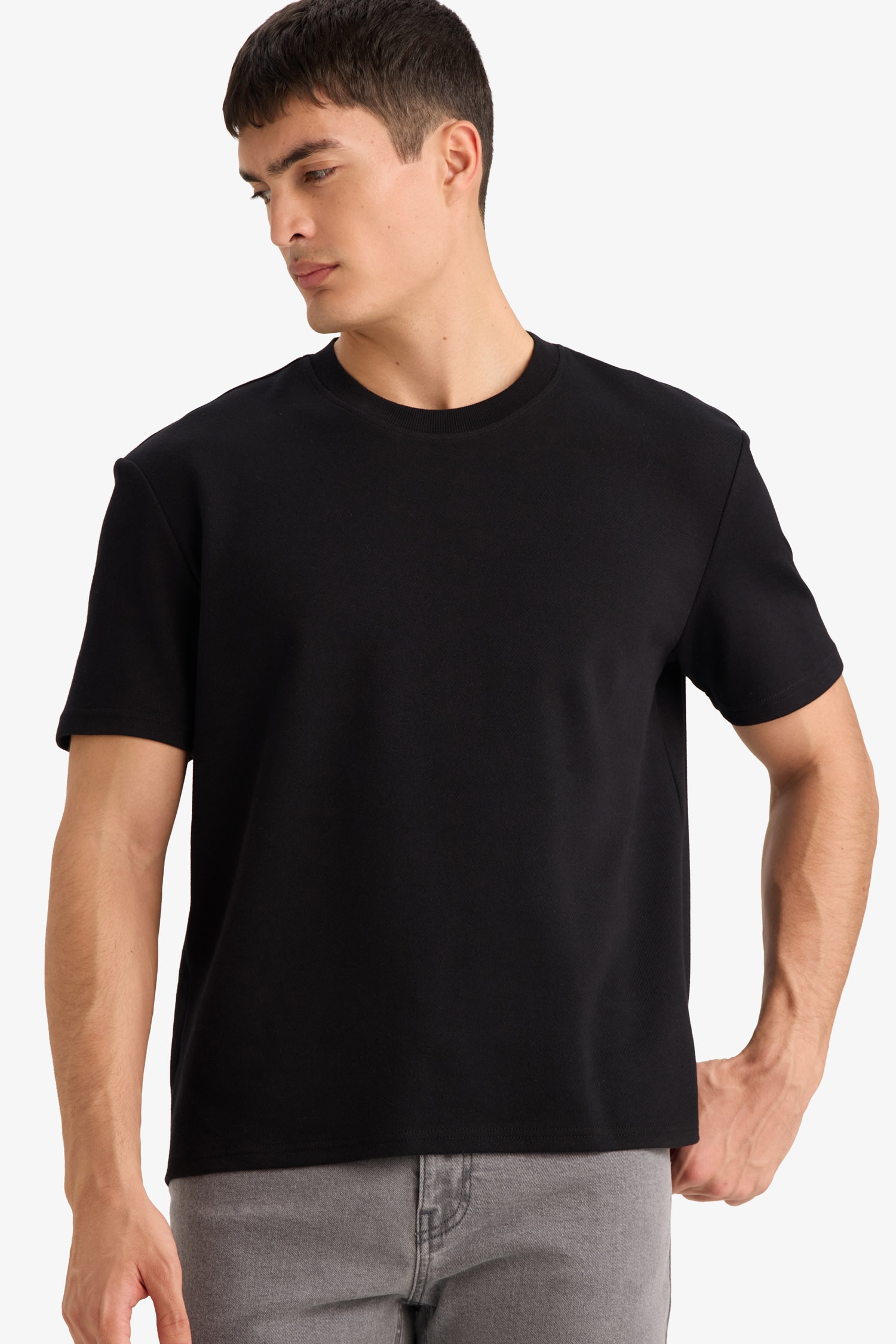 DeFacto Regular Fit Dokulu Basic Tişört
