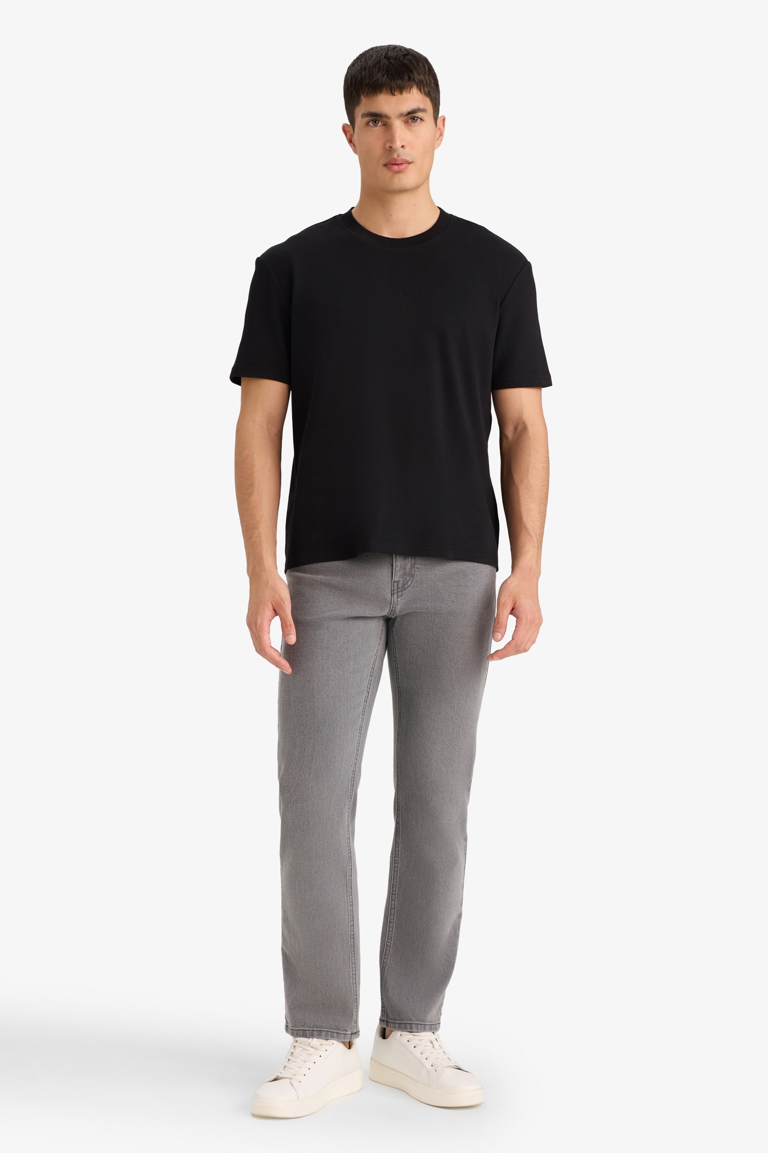 DeFacto Regular Fit Dokulu Basic Tişört görsel 2