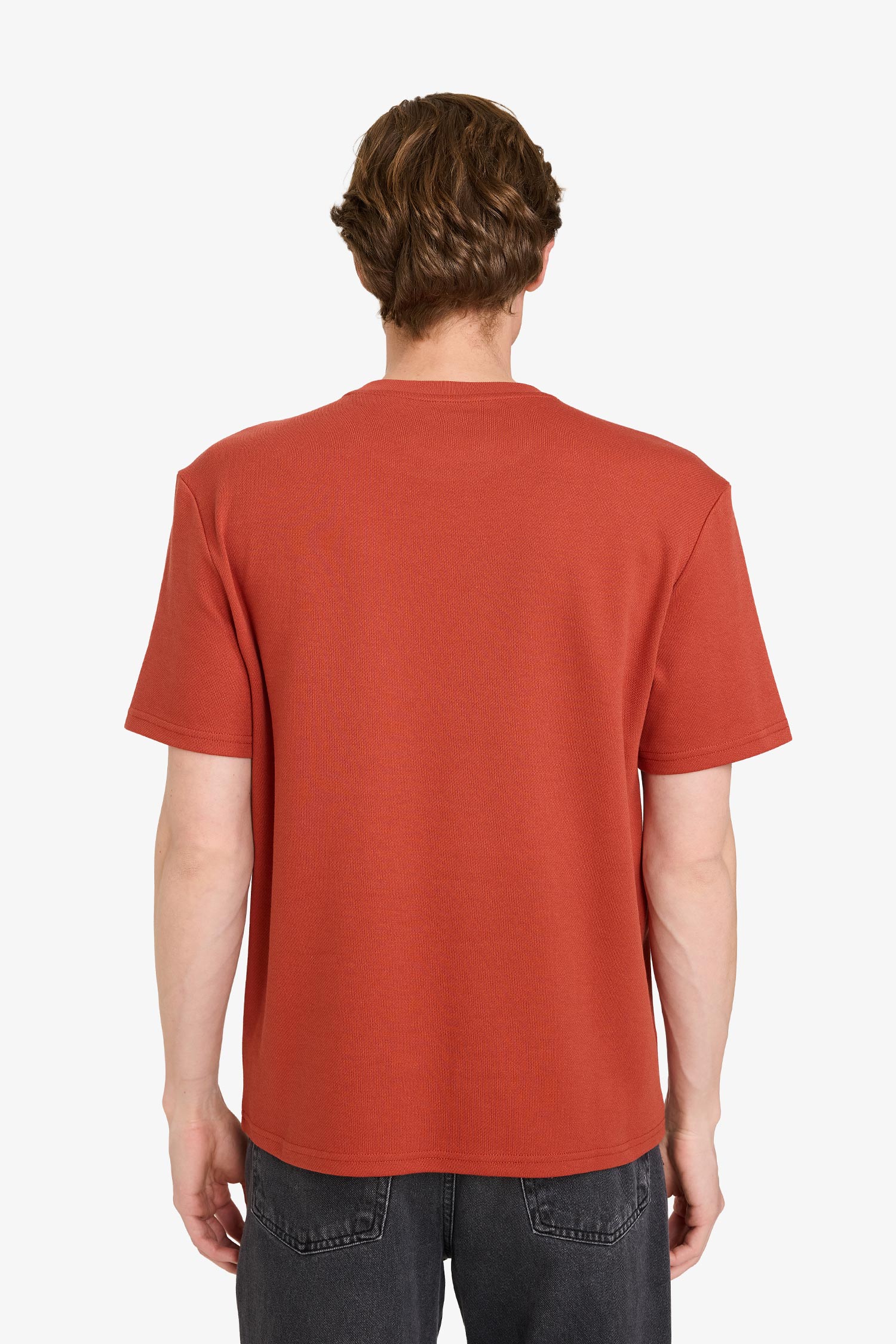 DeFacto Regular Fit Dokulu Basic Tişört görsel 5