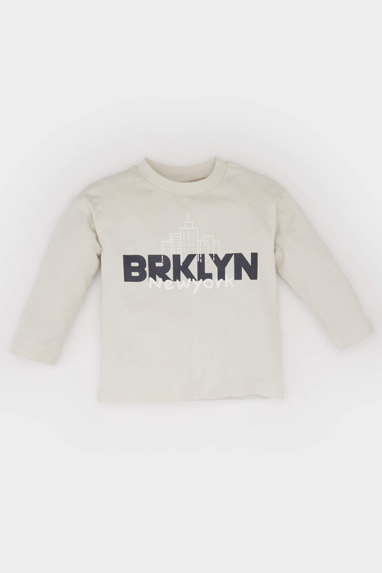 Baby Boy Crew Neck Printed Long Sleeve T-Shirt