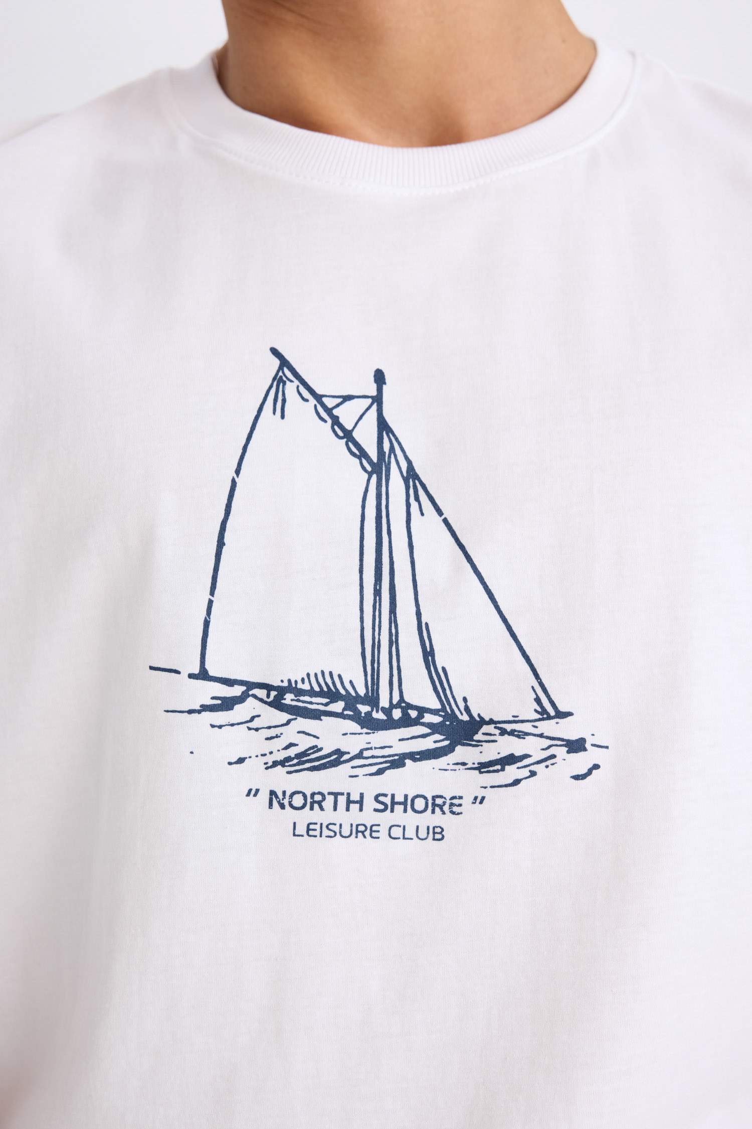 %100 Pamuk Regular Fit Bisiklet Yaka Baskılı Kısa Kollu Tişört