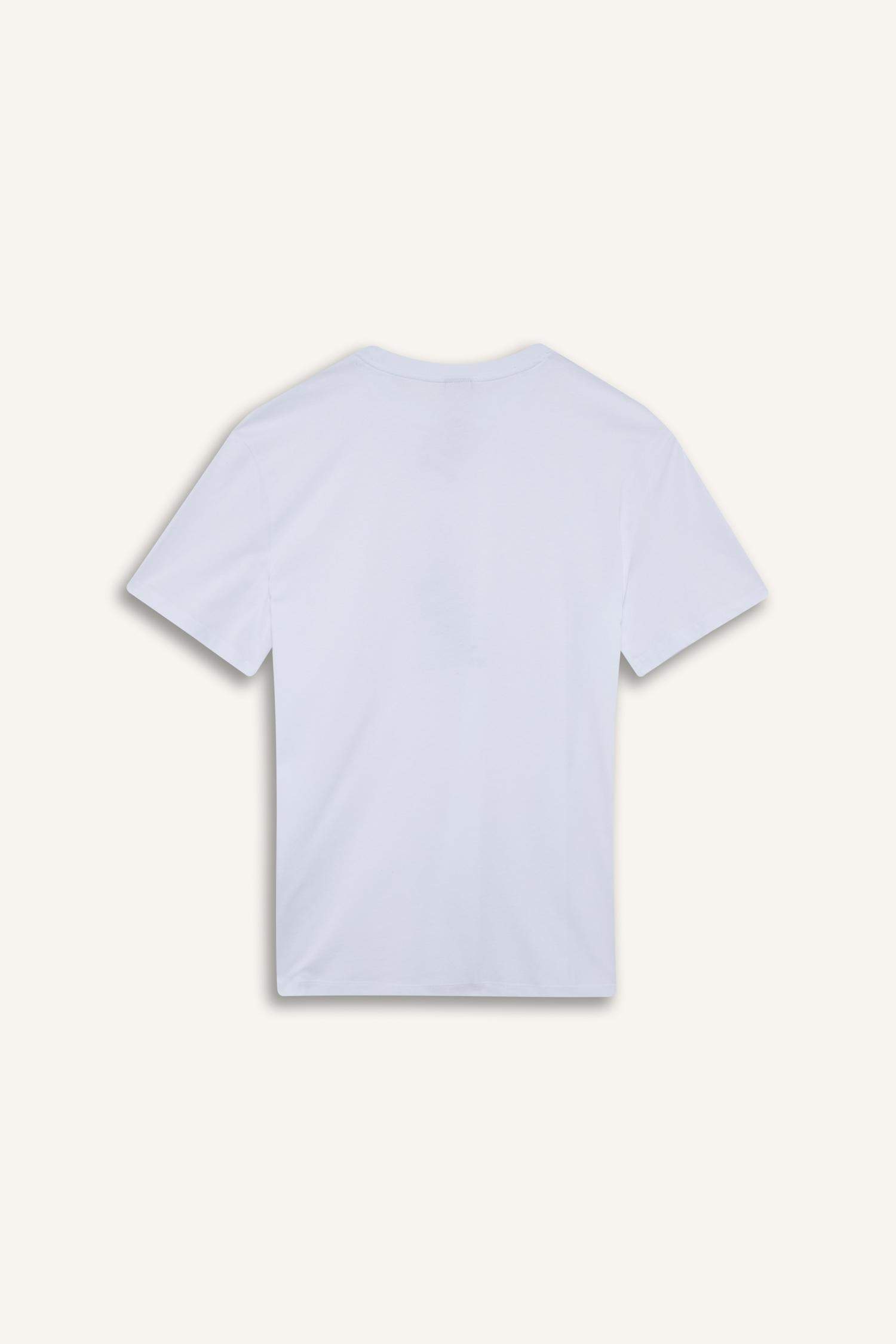 %100 Pamuk Regular Fit Bisiklet Yaka Baskılı Kısa Kollu Tişört