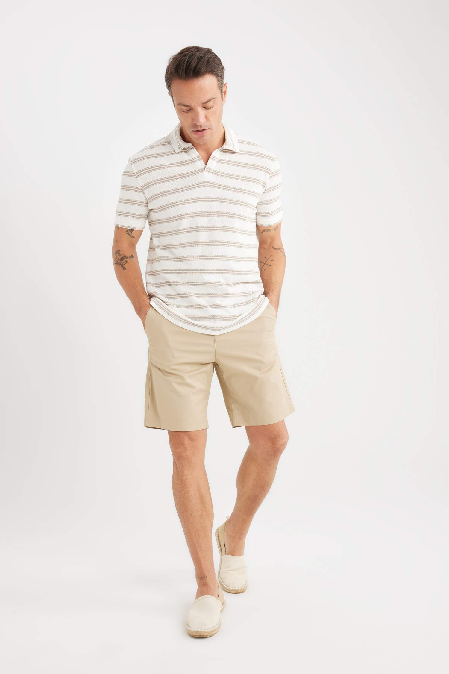 Regular Fit Striped Short Sleeve Polo T-Shirt