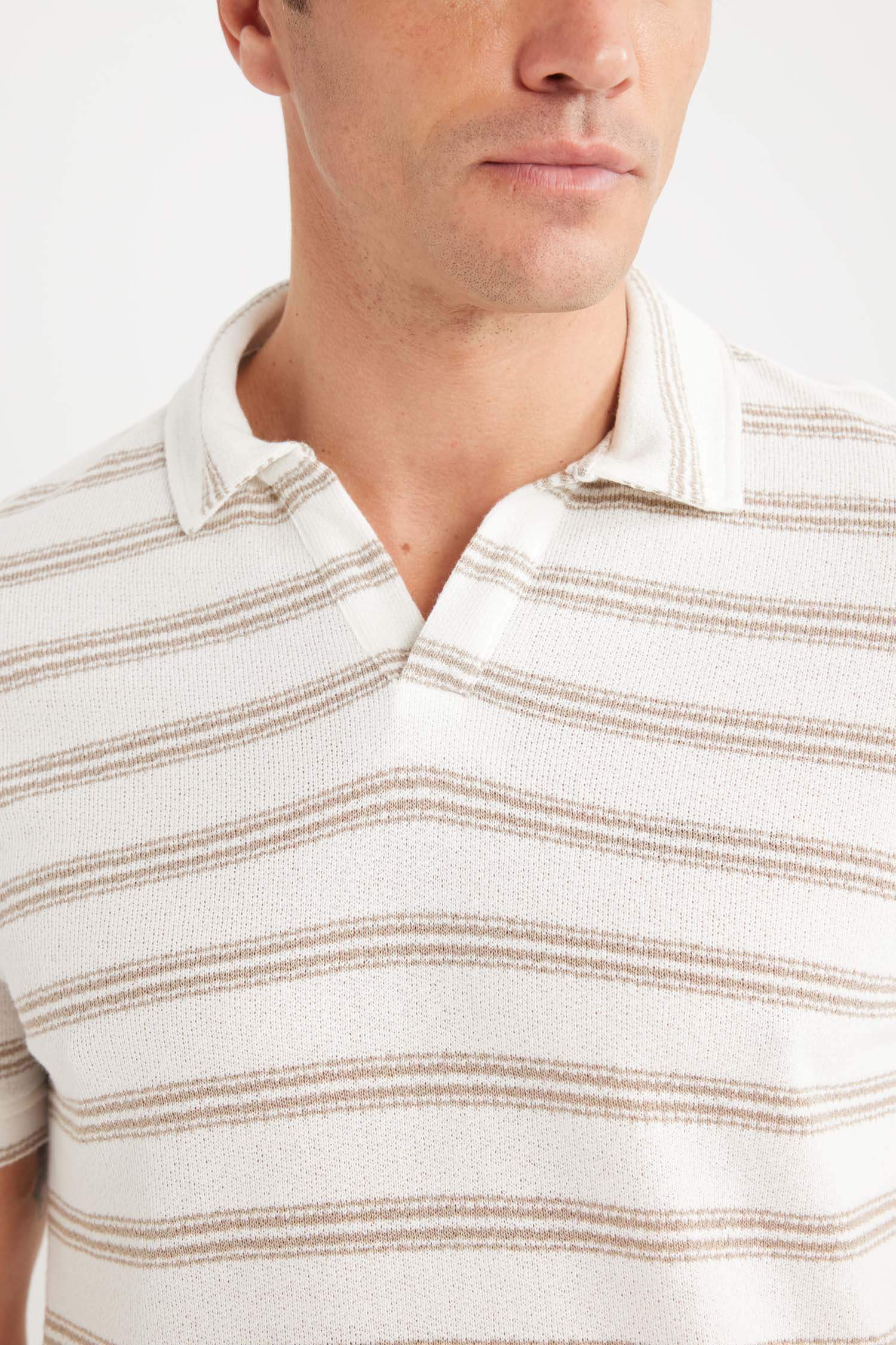 Regular Fit Striped Short Sleeve Polo T-Shirt