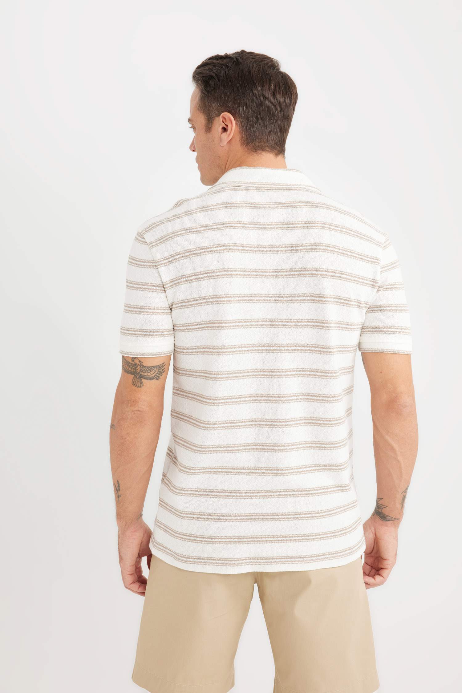 Regular Fit Striped Short Sleeve Polo T-Shirt