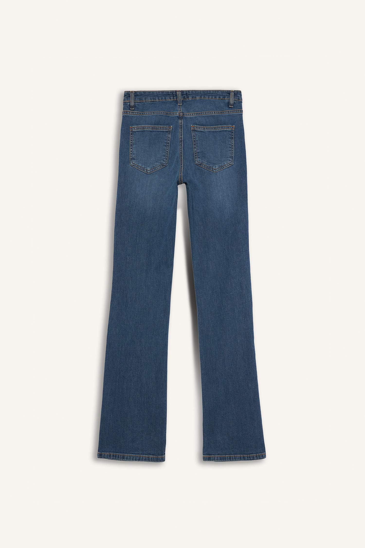 Yüksek Bel Geniş Paça Jean Pantolon