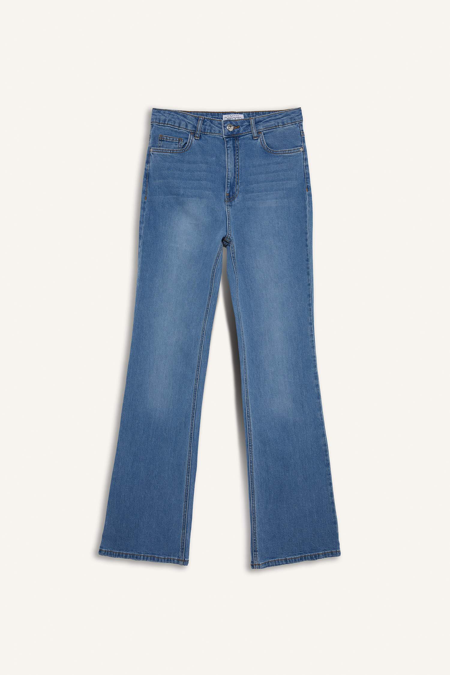 Slim Flare Fit High Waist Straight Leg Long Jeans