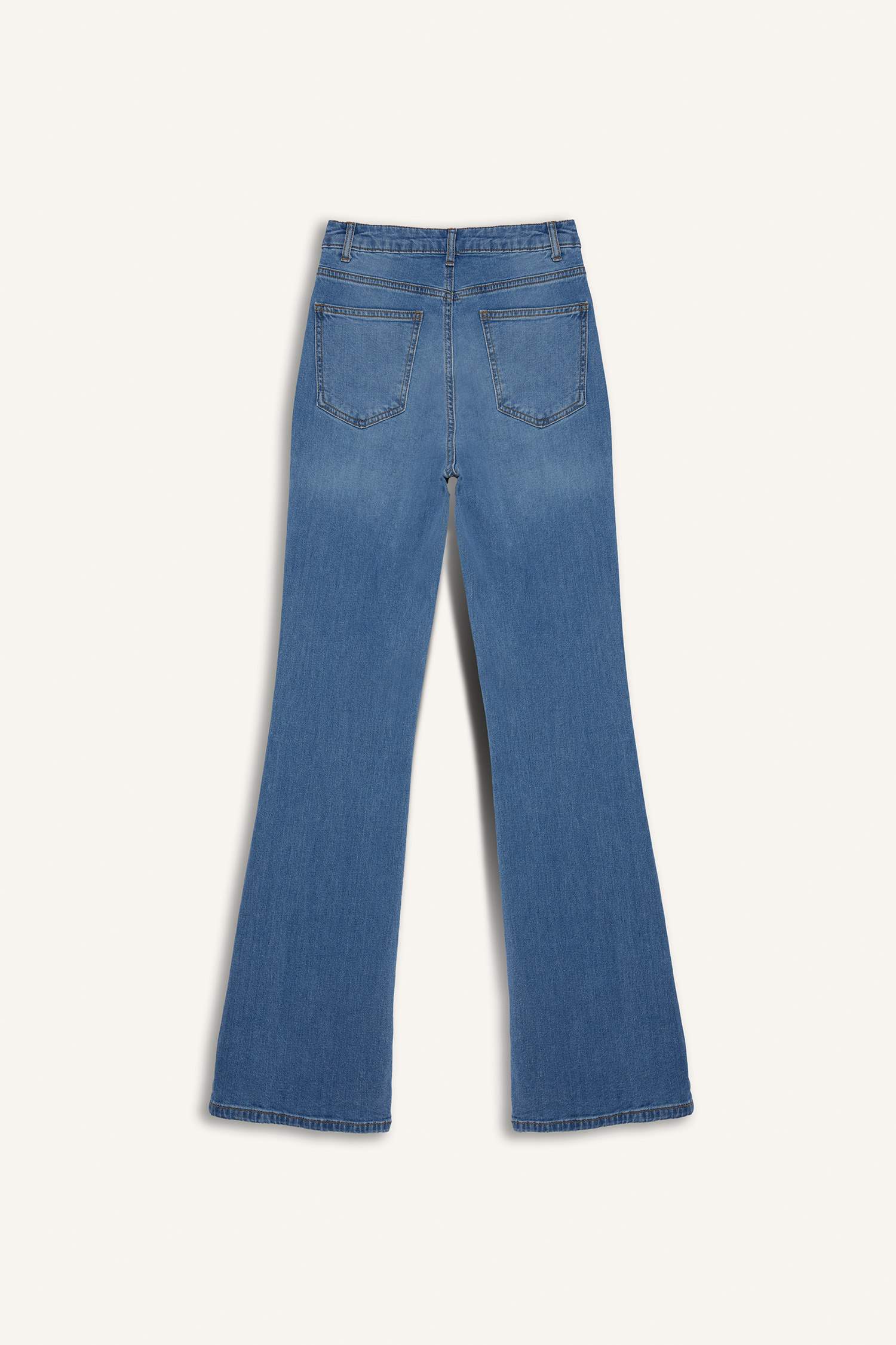 Slim Flare Fit High Waist Straight Leg Long Jeans