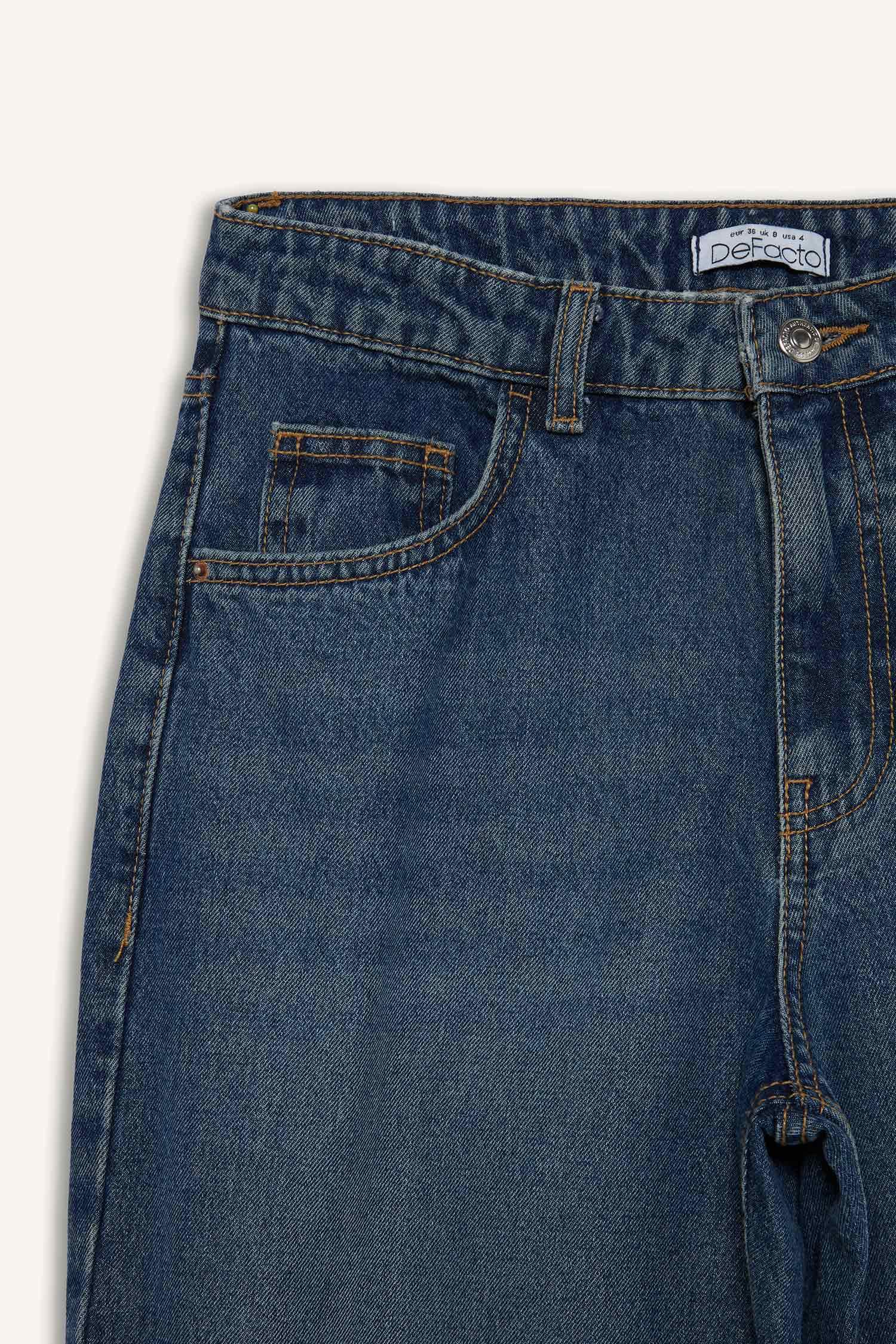 سروال جينز وايد ليج