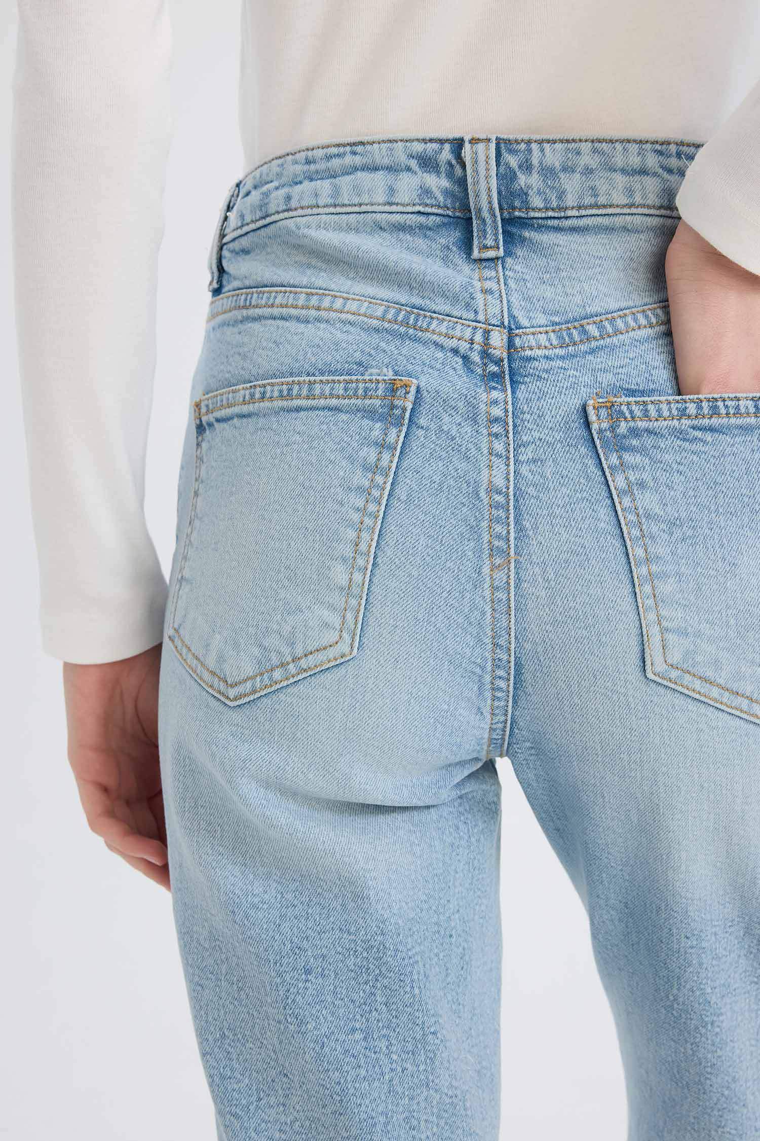 Mary Vintage Straight Fit High Waist Washed Jeans