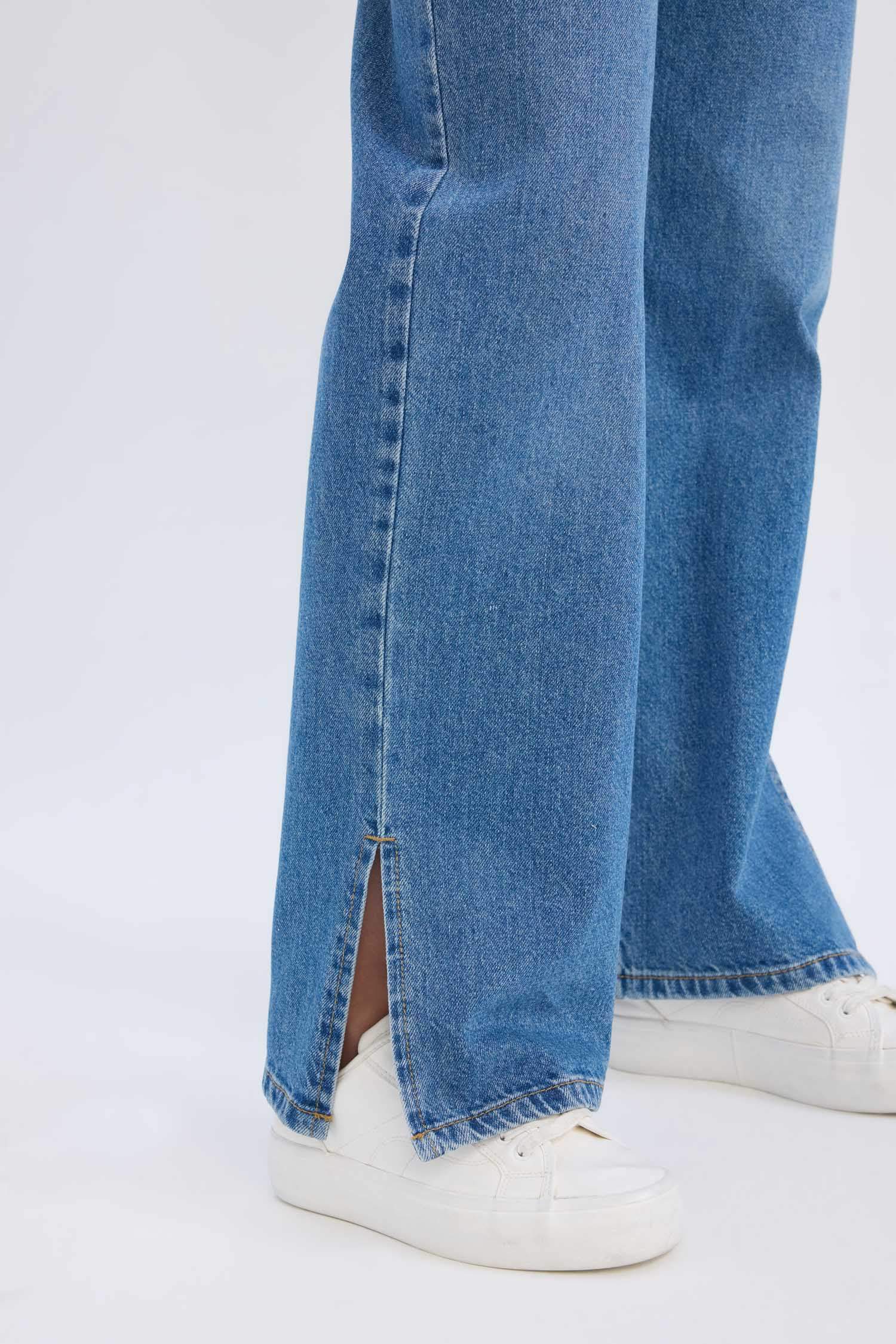 90's Wide Leg High Waist Straight Leg Long Jeans