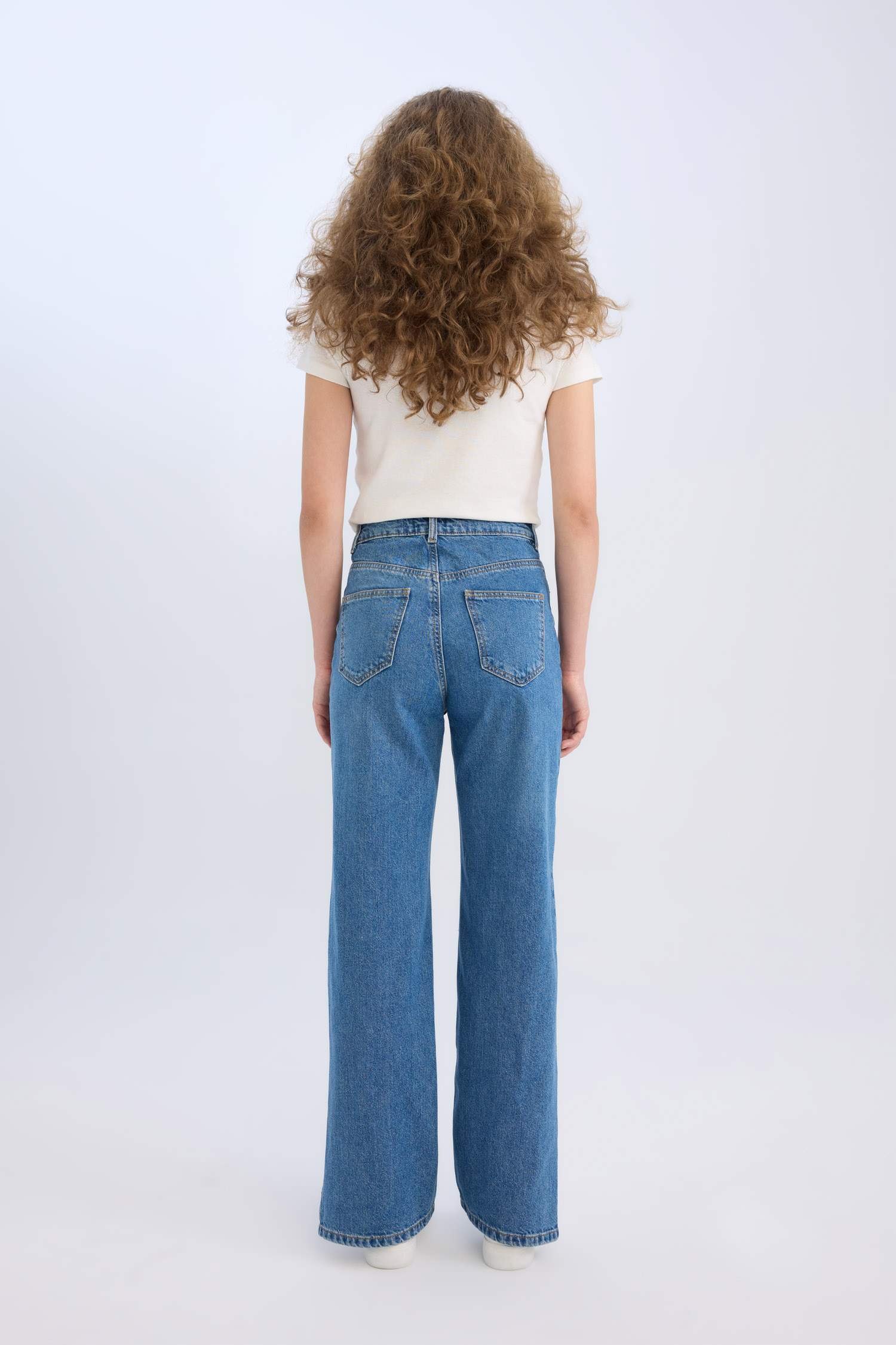 90's Wide Leg High Waist Straight Leg Long Jeans