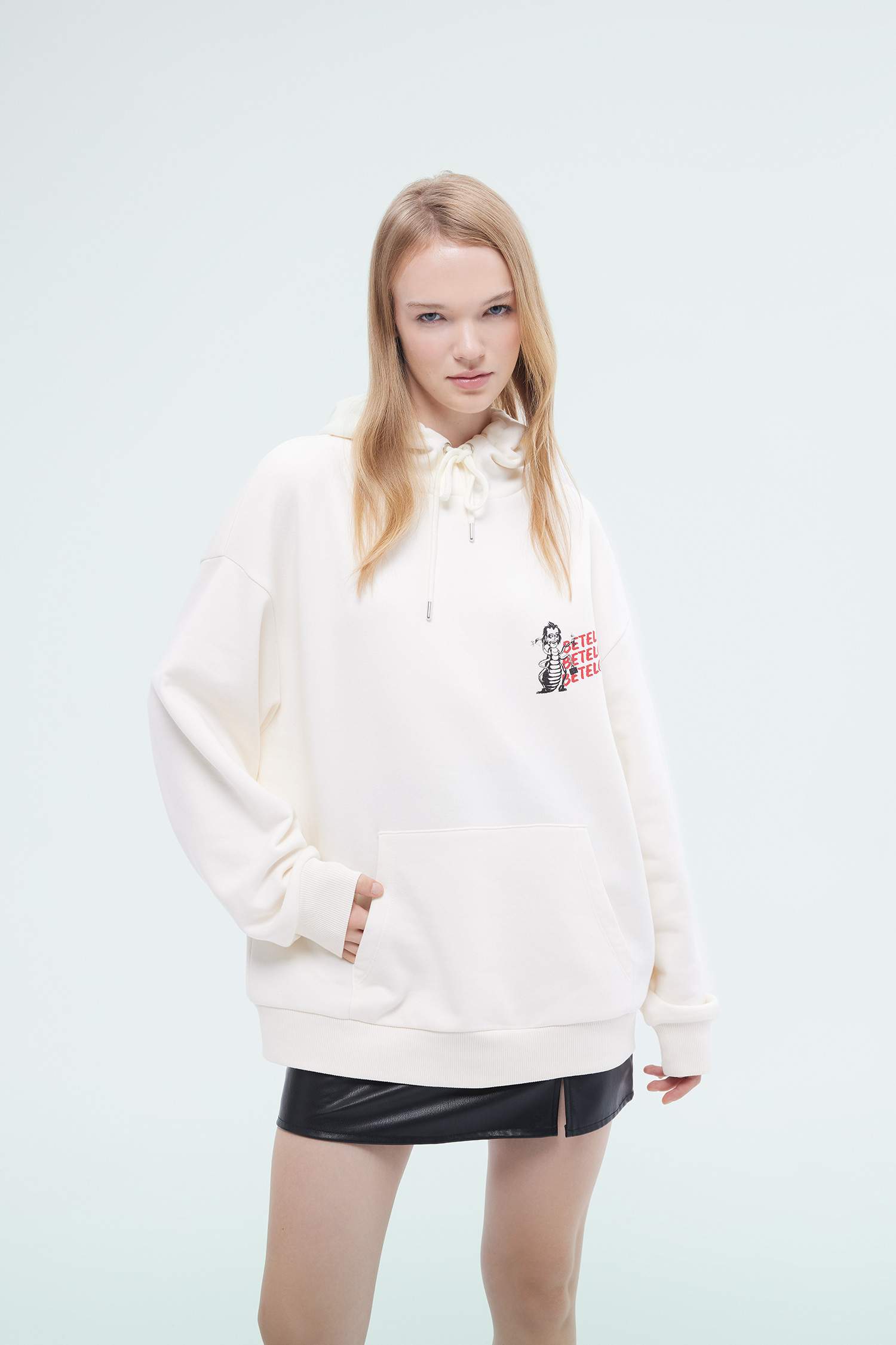 Coool Beetlejuice үлкен пішім үлкен бас киімді Свитер