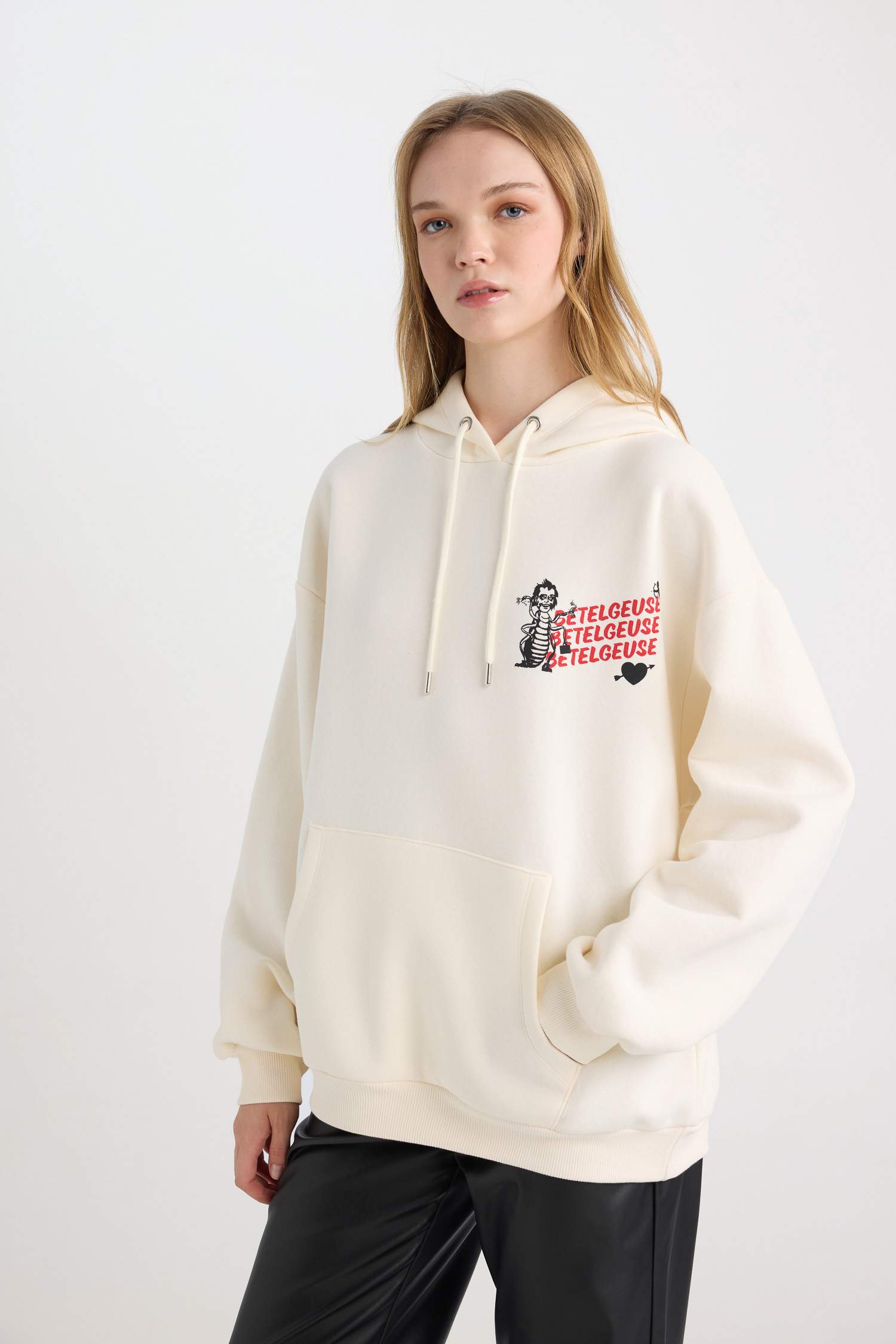 Coool Beetlejuice үлкен пішім үлкен бас киімді Свитер