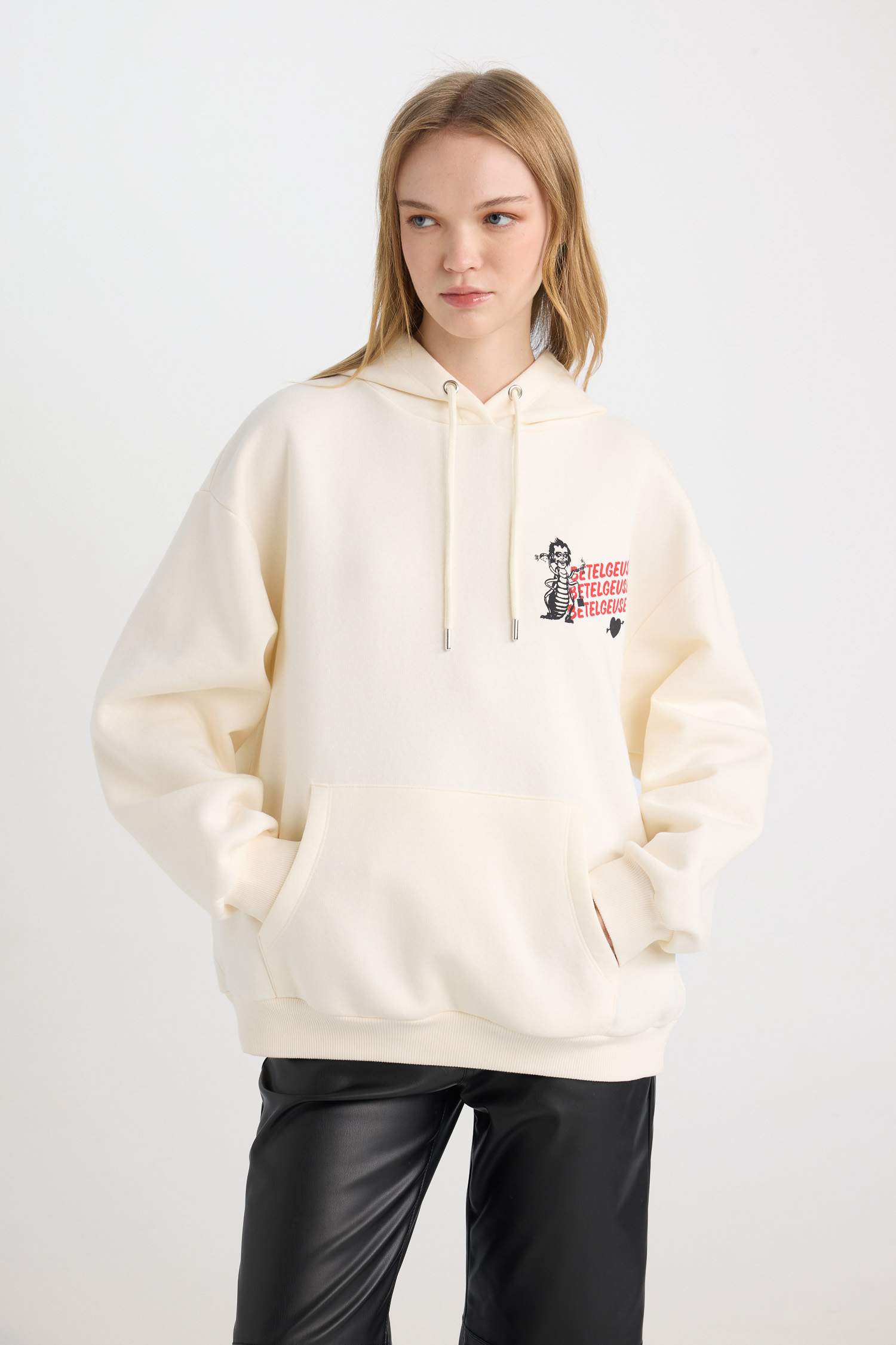 Coool Beetlejuice үлкен пішім үлкен бас киімді Свитер