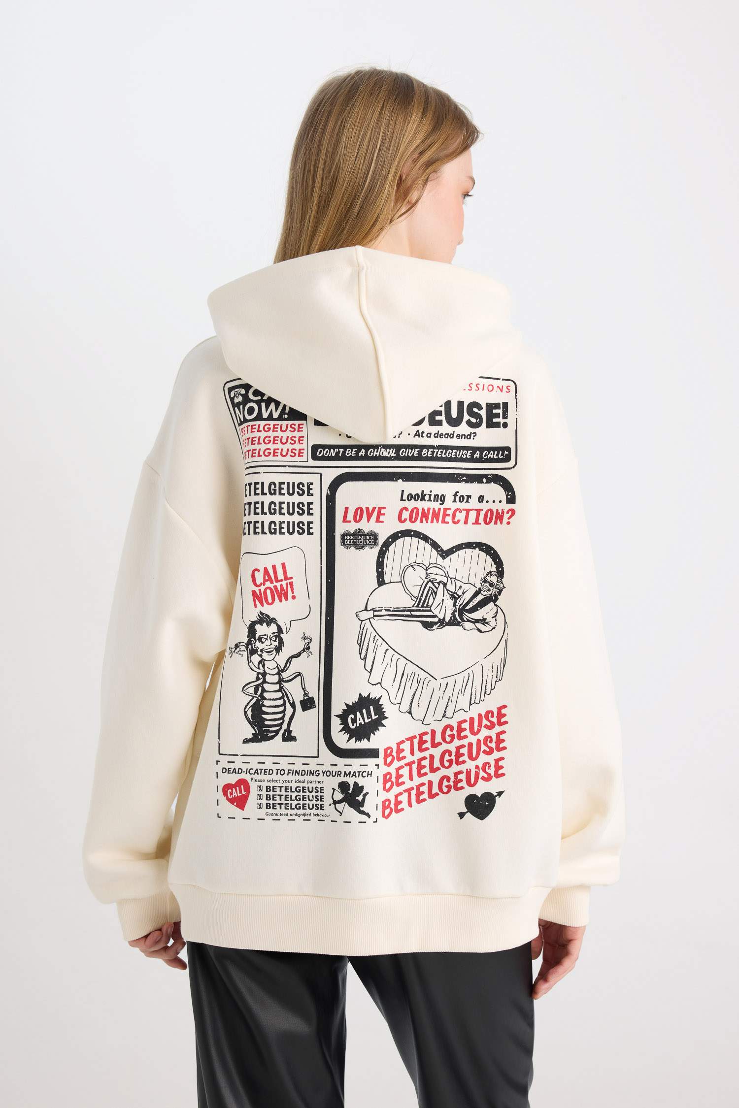 Coool Beetlejuice үлкен пішім үлкен бас киімді Свитер