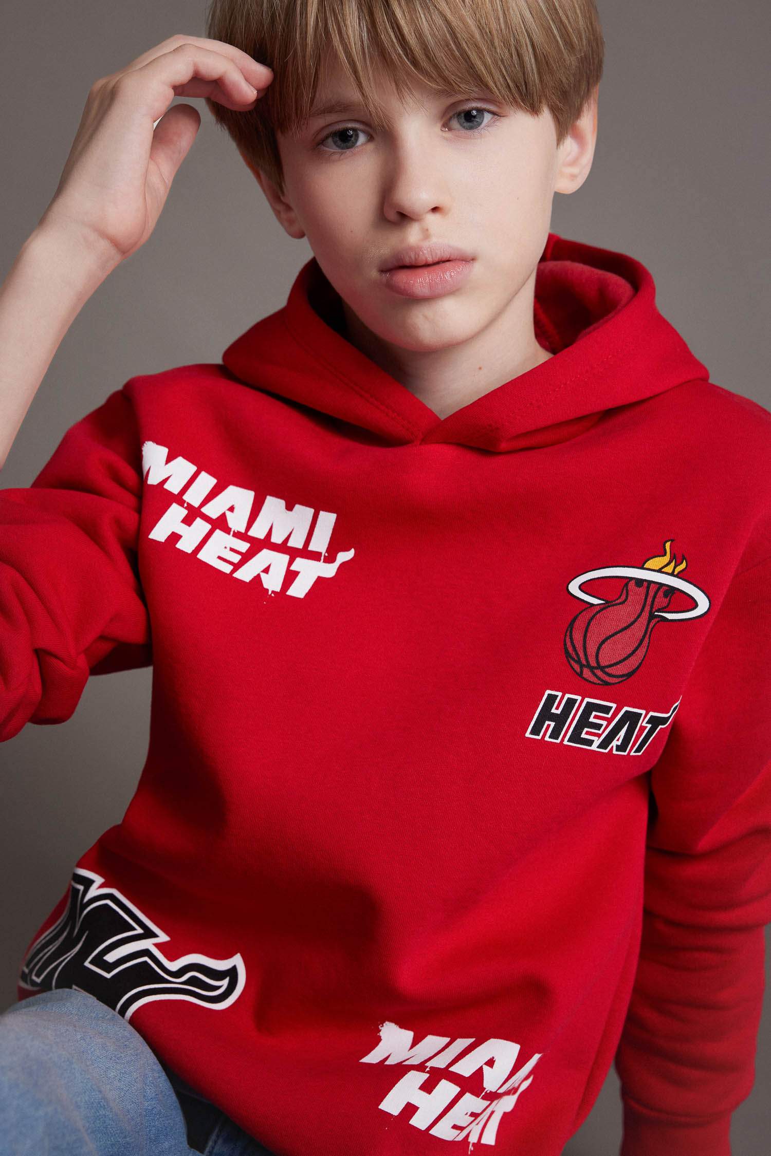 Erkek Çocuk NBA Miami Heat Kapüşonlu Sweatshirt