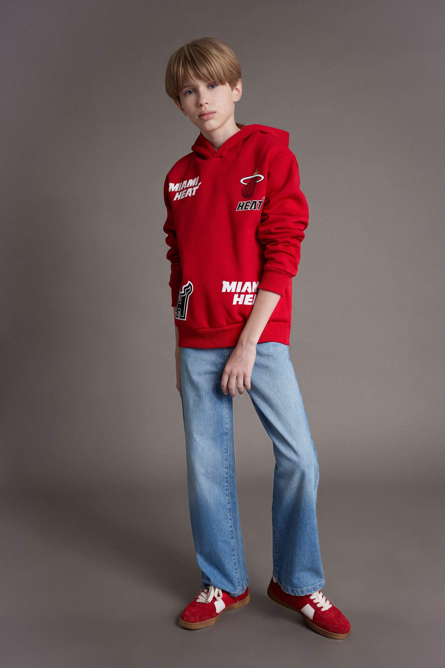 Erkek Çocuk NBA Miami Heat Kapüşonlu Sweatshirt