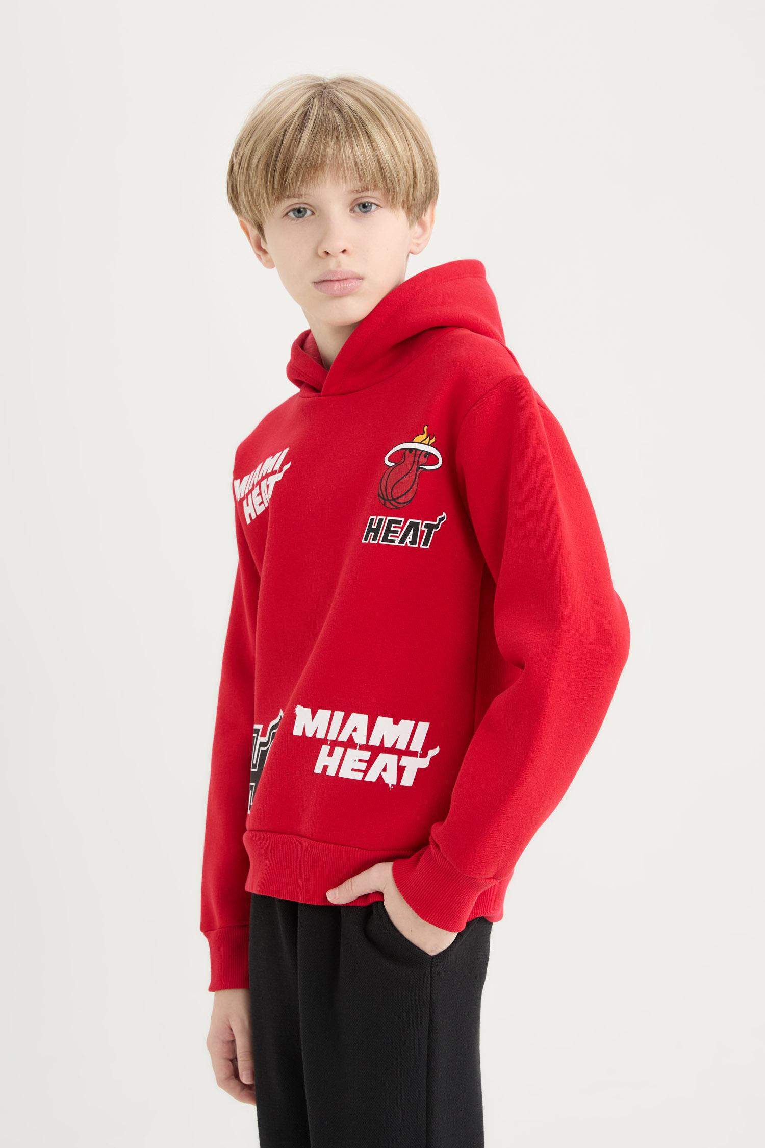 Erkek Çocuk NBA Miami Heat Kapüşonlu Sweatshirt