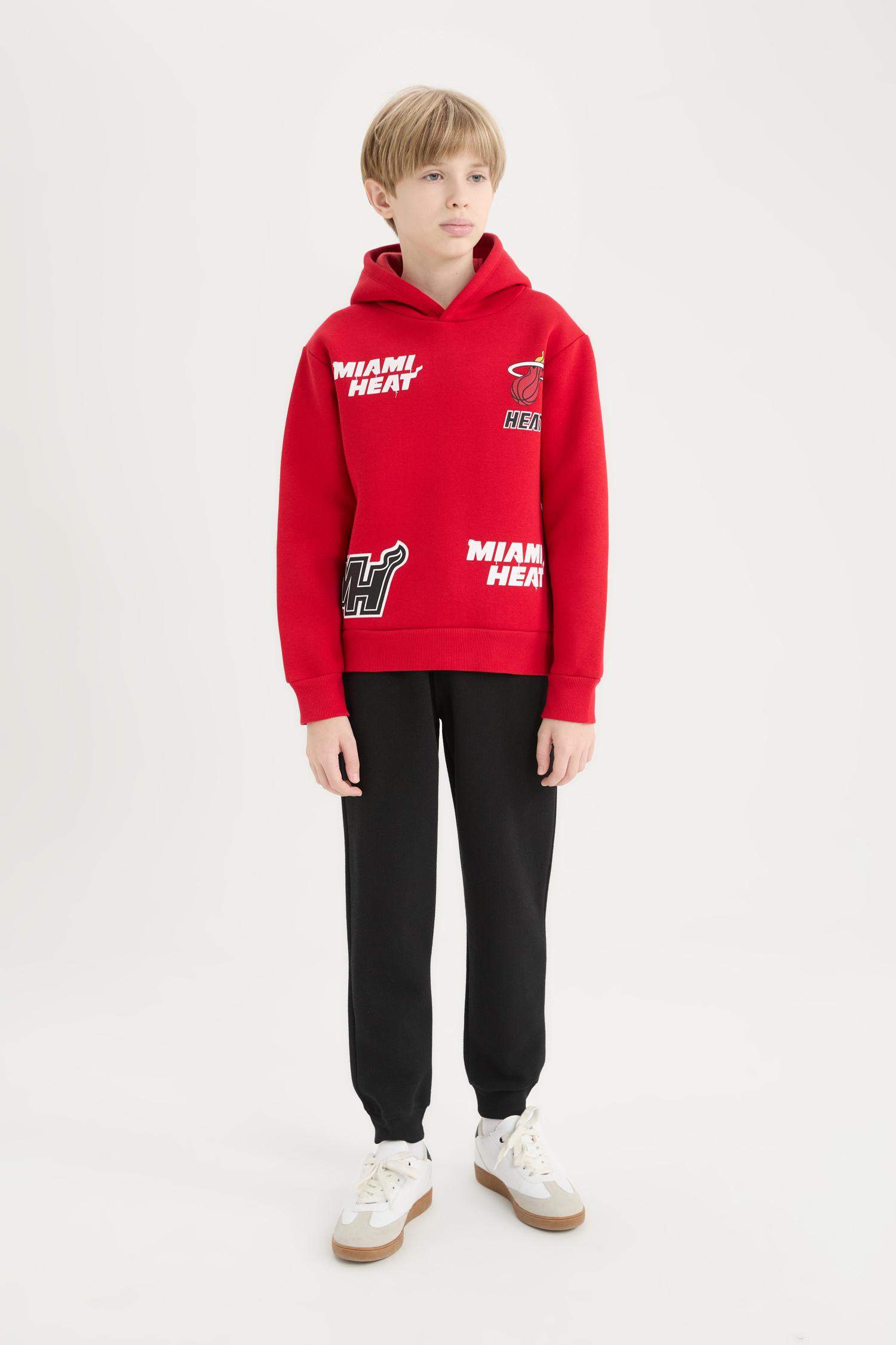 Erkek Çocuk NBA Miami Heat Kapüşonlu Sweatshirt