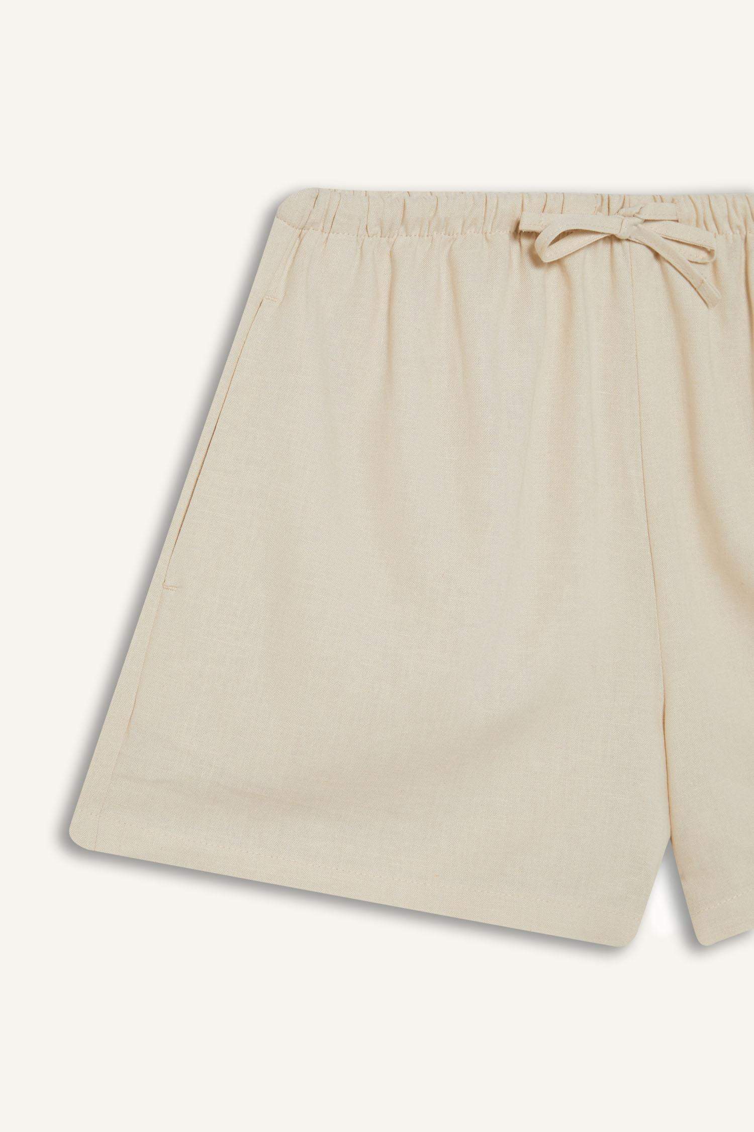 Short en lin mélangé taille normale Coupe régulière