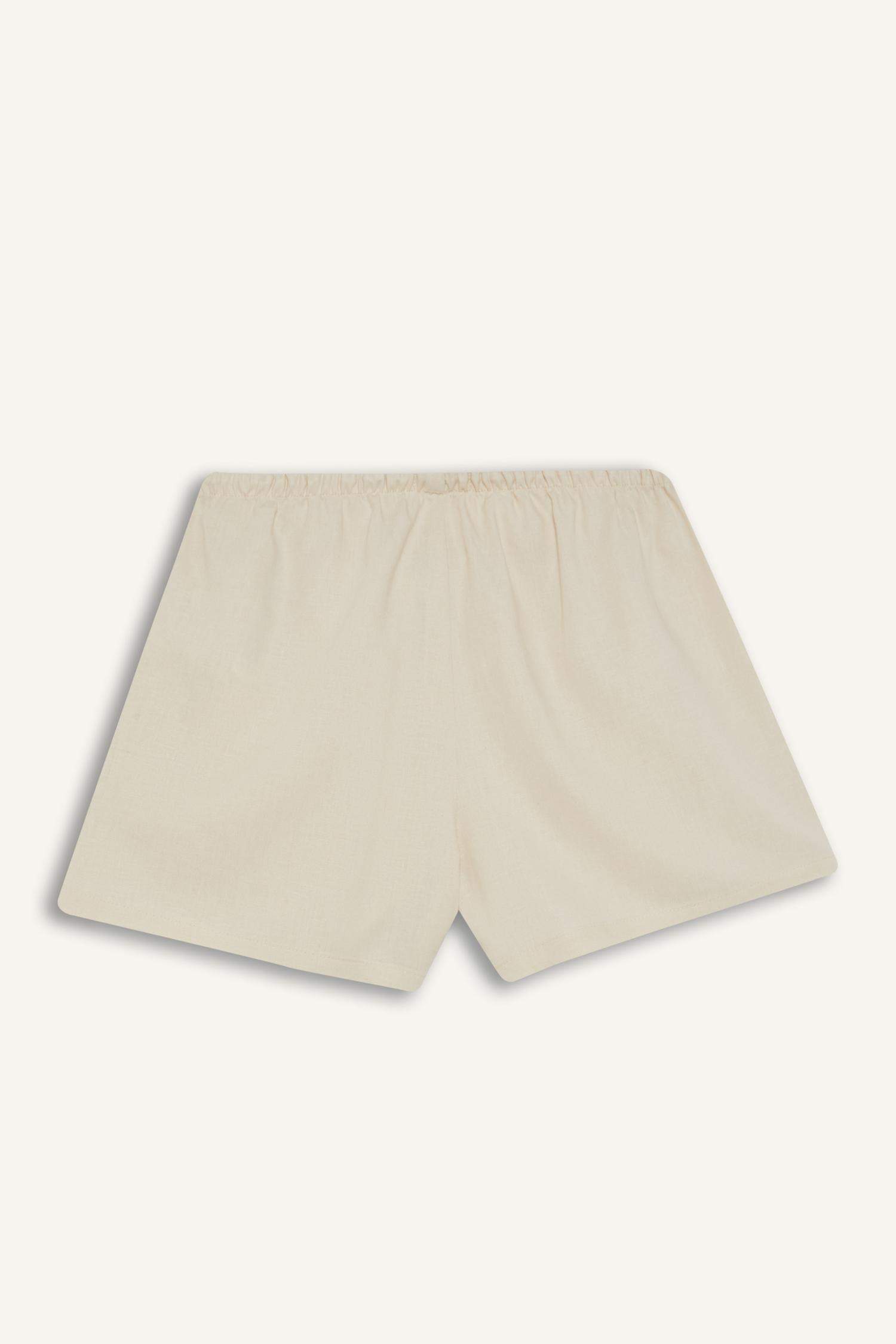 Short en lin mélangé taille normale Coupe régulière