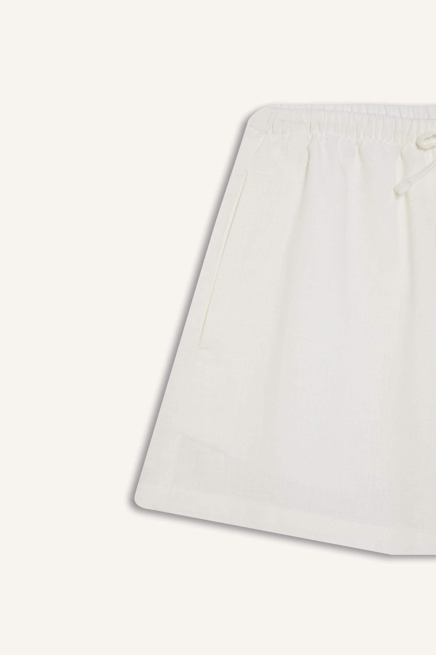 Coool Regular Fit Normal Bel Kısa Paça Keten Karışımlı Şort