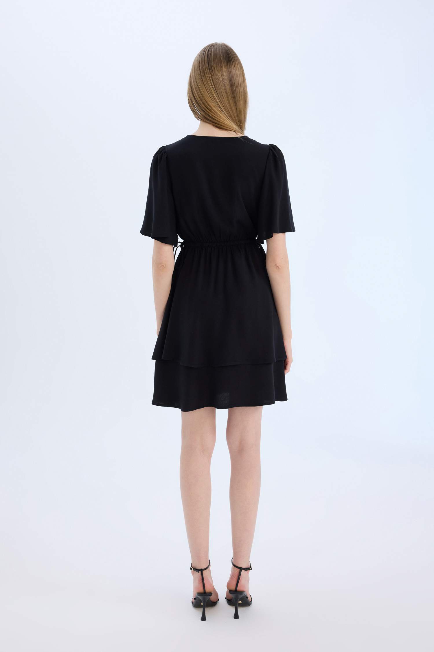 Платье с запахом, короткий рукав, марокканский стиль