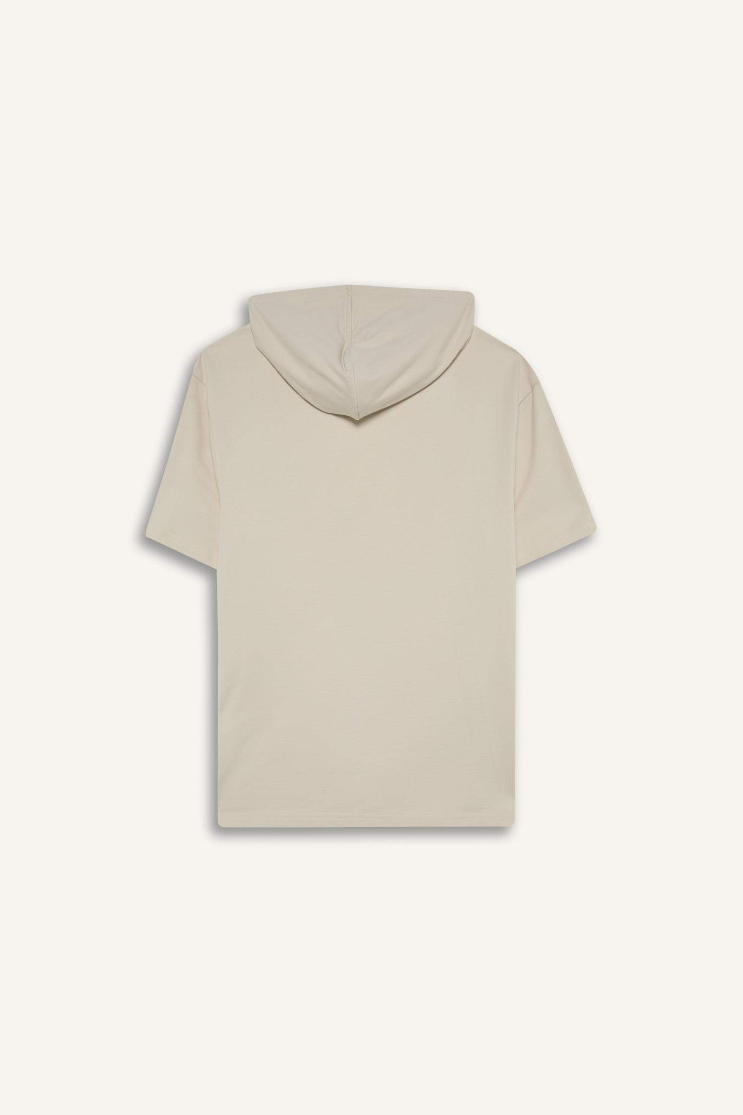 DeFactoFit Standard Fit Hooded Printed Sports T-Shirt