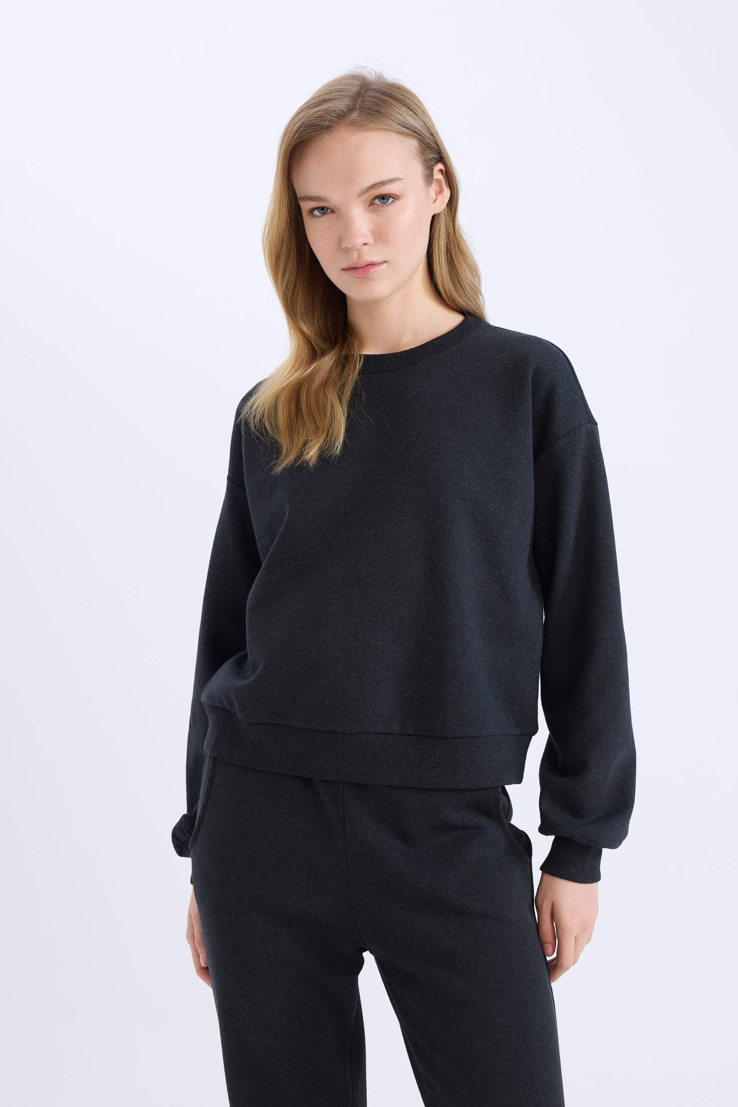 Regular Fit 2'li Takım Sweatshirt Beli Lastikli Jogger Eşofman Altı