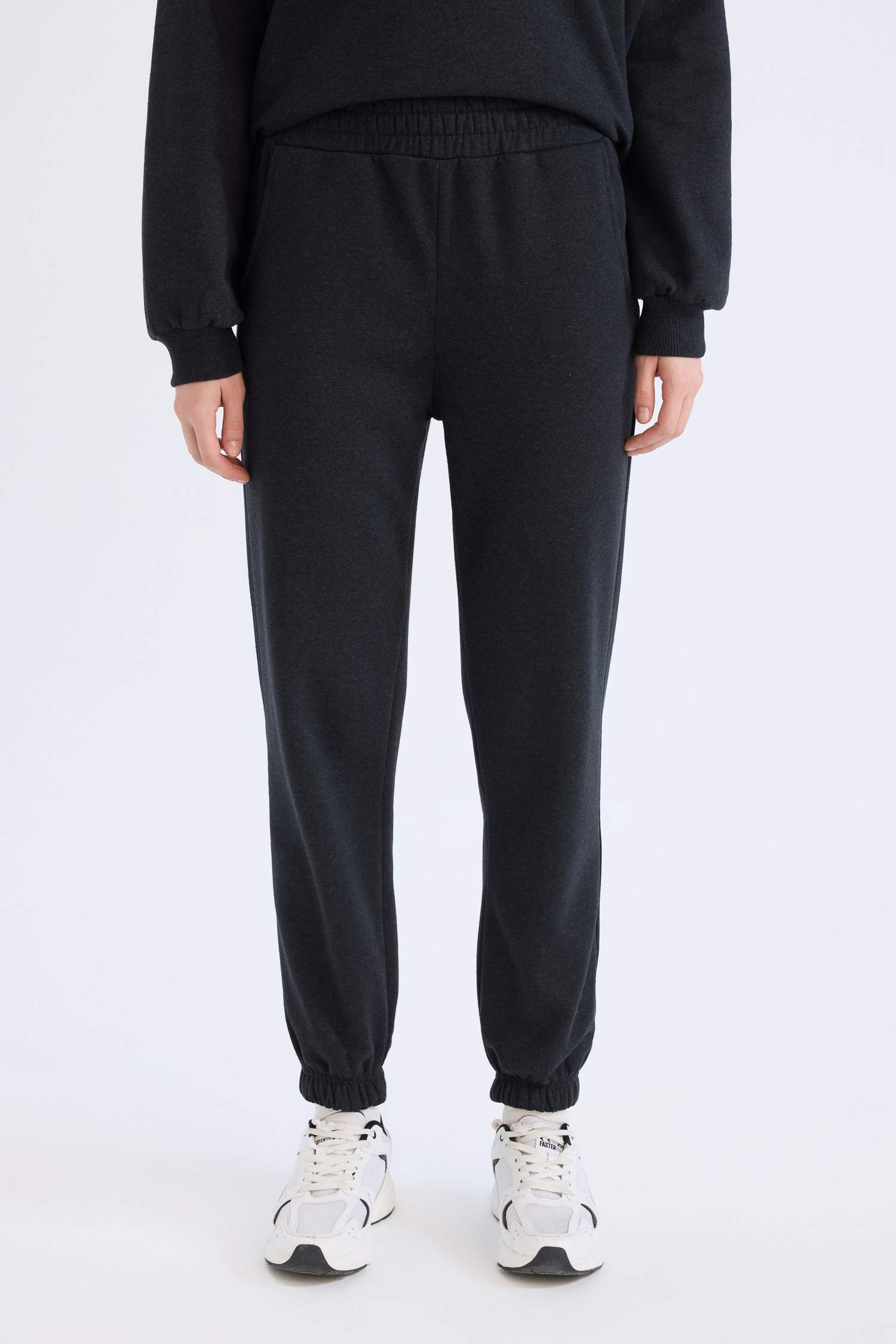 Regular Fit 2'li Takım Sweatshirt Beli Lastikli Jogger Eşofman Altı