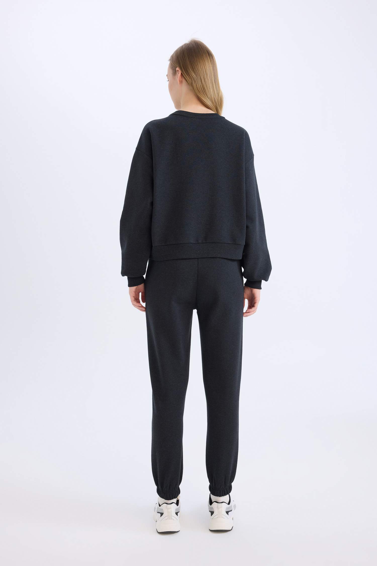 Regular Fit 2'li Takım Sweatshirt Beli Lastikli Jogger Eşofman Altı